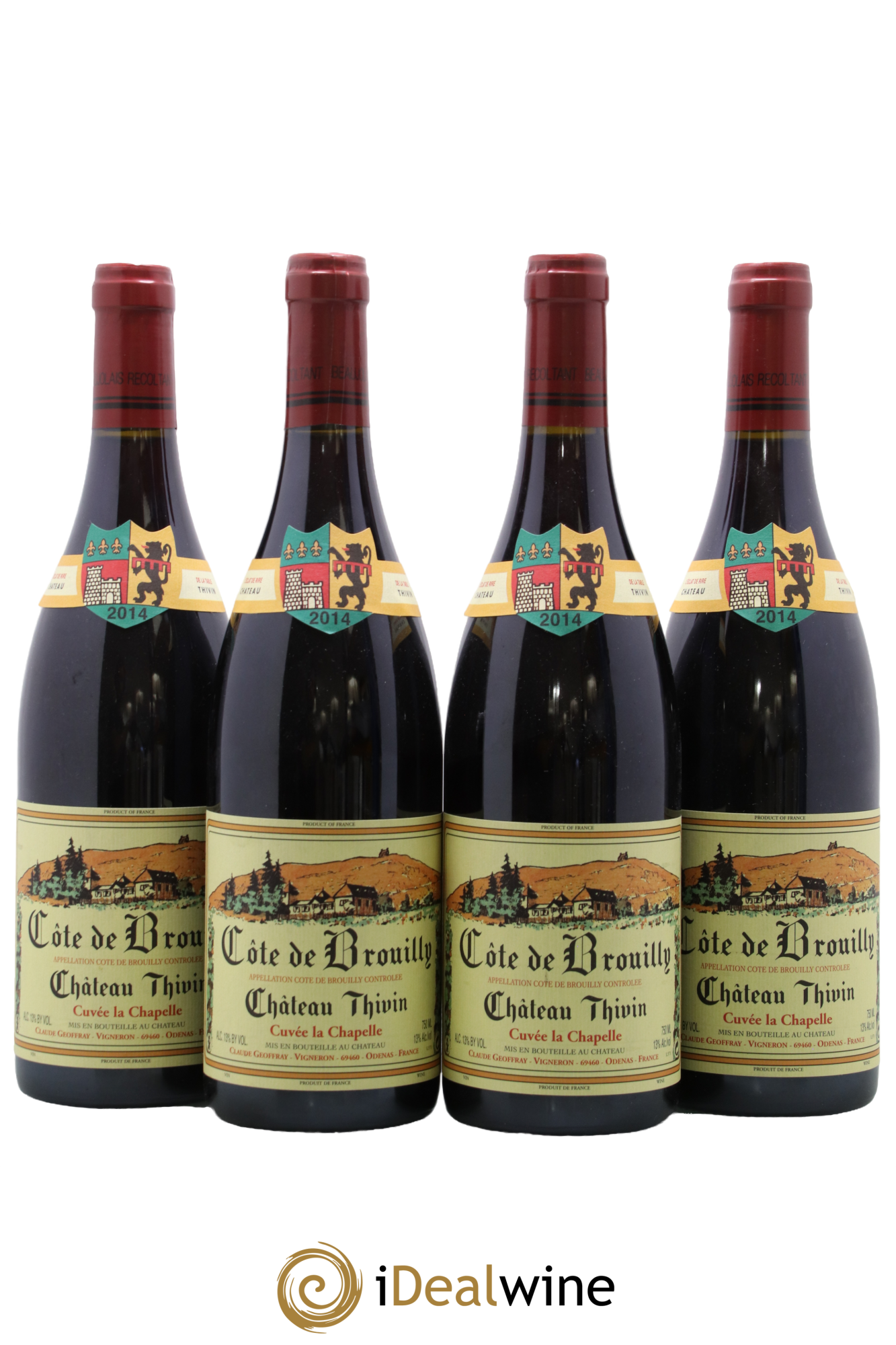 Côte de Brouilly Cuvée La Chapelle Château Thivin 2014 - Lot of 4 bottles - 0