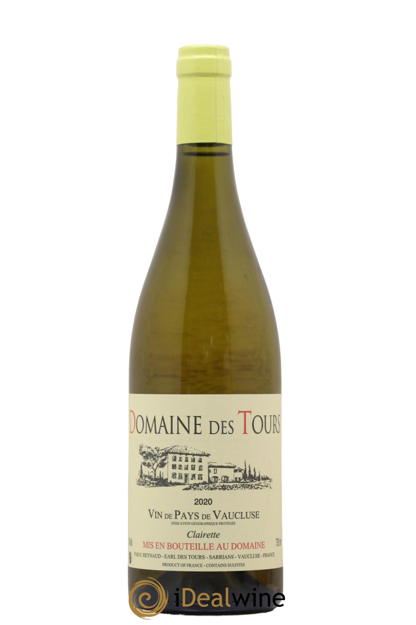 Vaucluse Clairette Domaine des Tours 2020 - Lot de 1 bouteille - 0