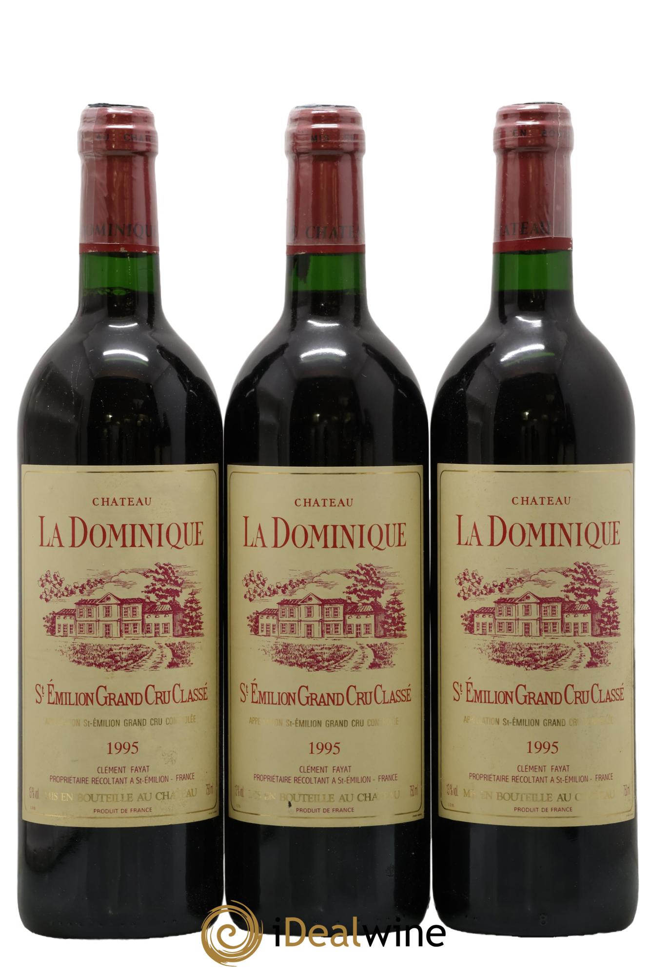 Château la Dominique Grand Cru Classé 1995 - Posten von 3 Flaschen - 0