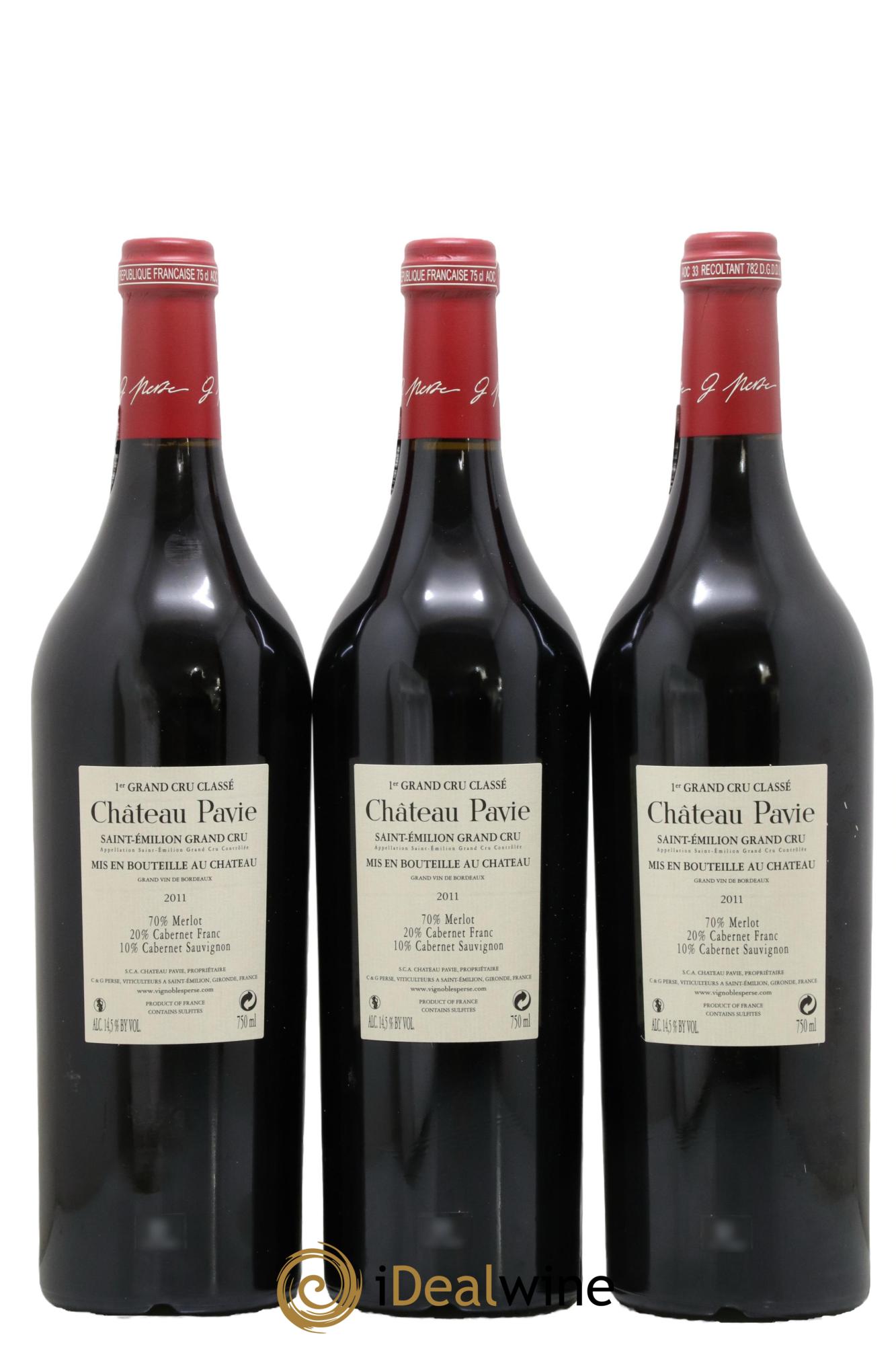 Château Pavie 1er Grand Cru Classé A 2011 - Posten von 3 Flaschen - 1