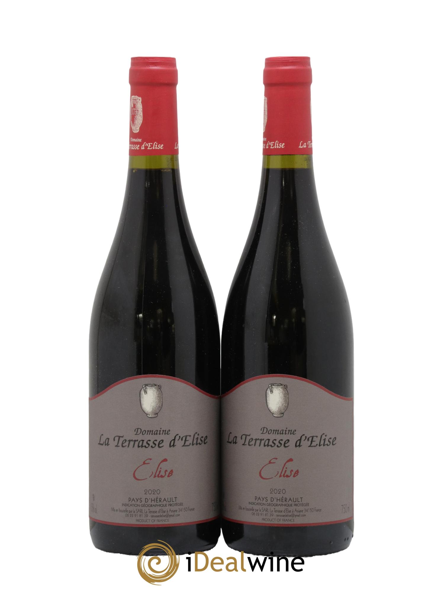 IGP Pays d'Hérault (Vin de Pays de l'Hérault) Elise Terrasse d'Elise (Domaine de la) 2020 - Posten von 2 Flaschen - 0