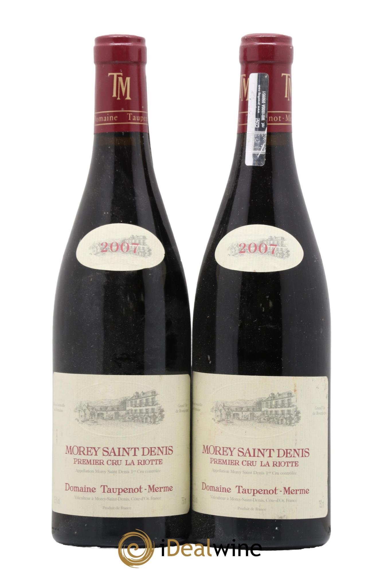 Morey-Saint-Denis 1er Cru La Riotte Taupenot-Merme 2007 - Lot de 2 bouteilles - 0