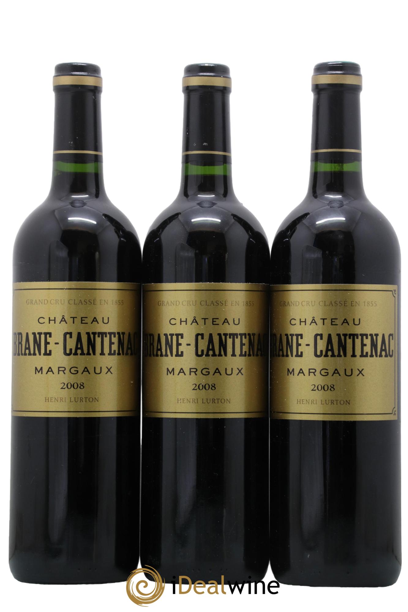 Château Brane Cantenac 2ème Grand Cru Classé 2008 - Lot of 3 bottles - 0