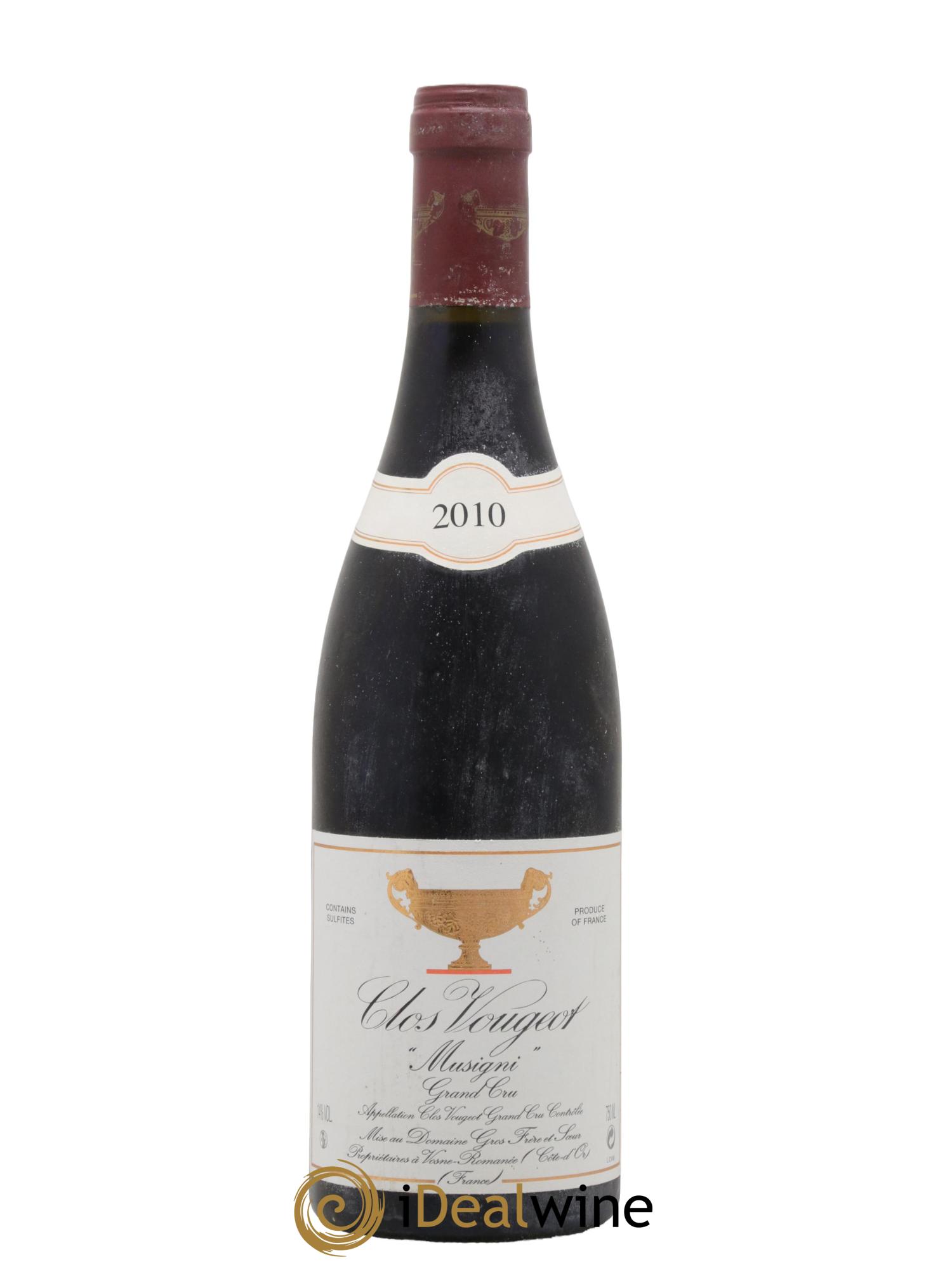Clos de Vougeot Grand Cru Musigni Gros Frère & Soeur 2010 - Lot de 1 bouteille - 0