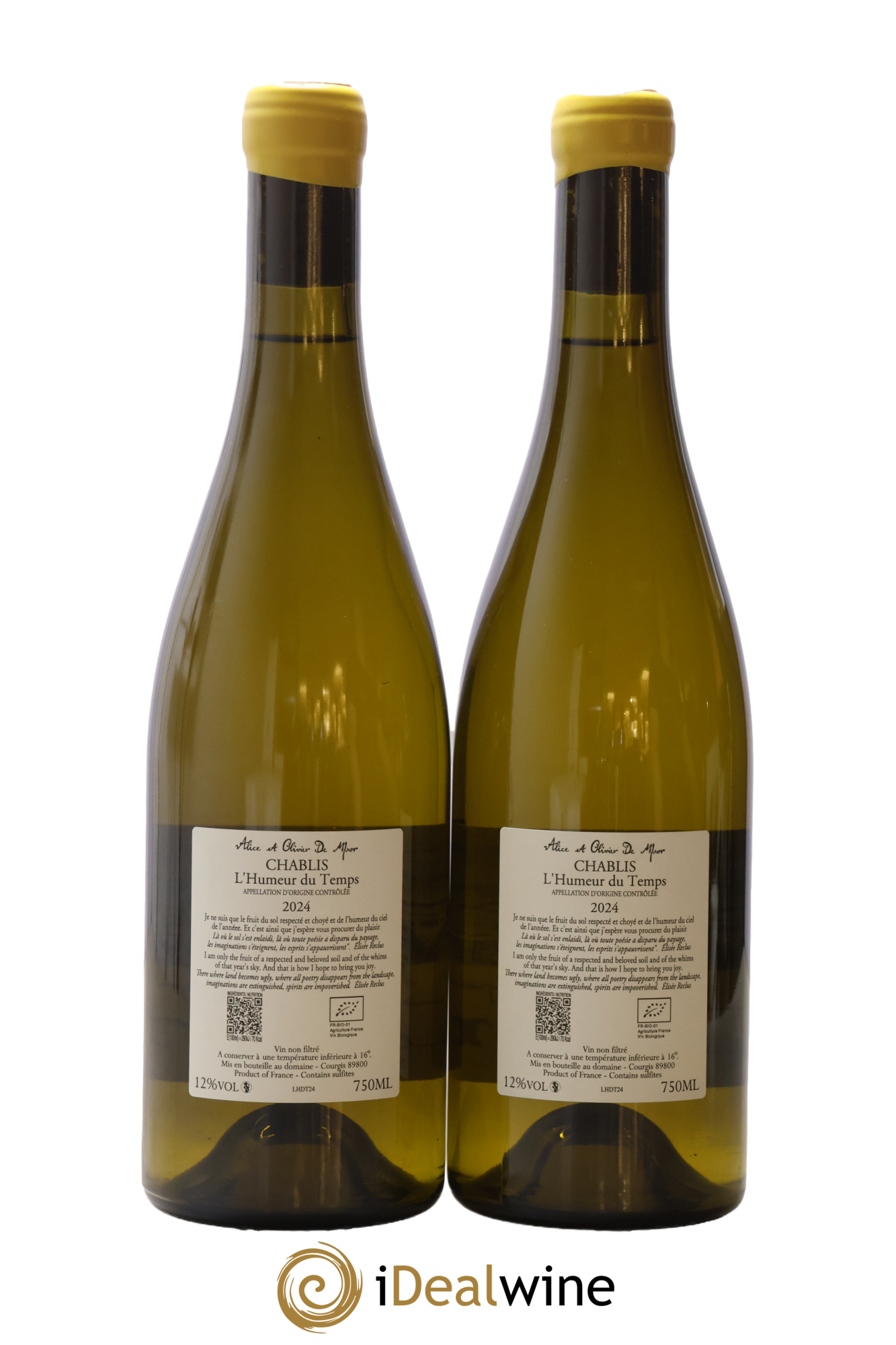 Chablis L'Humeur du Temps Alice et Olivier De Moor 2024 - Lotto di 2 bottiglie - 1