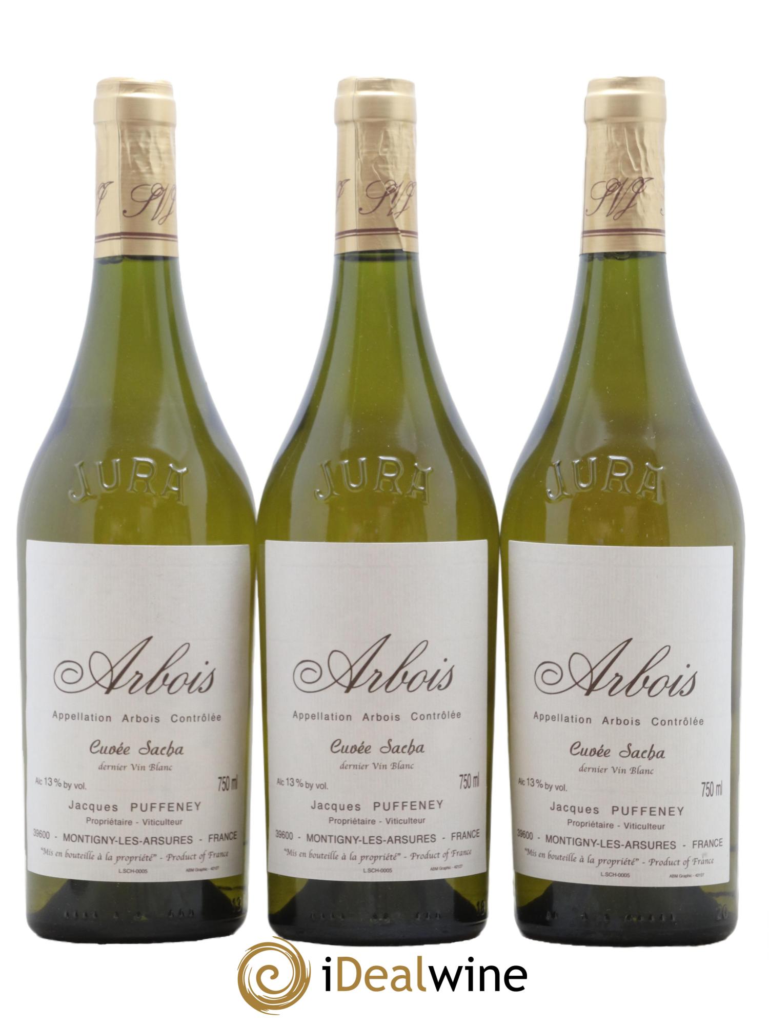 Arbois Cuvée Sacha Jacques Puffeney - Lot de 3 bouteilles - 0