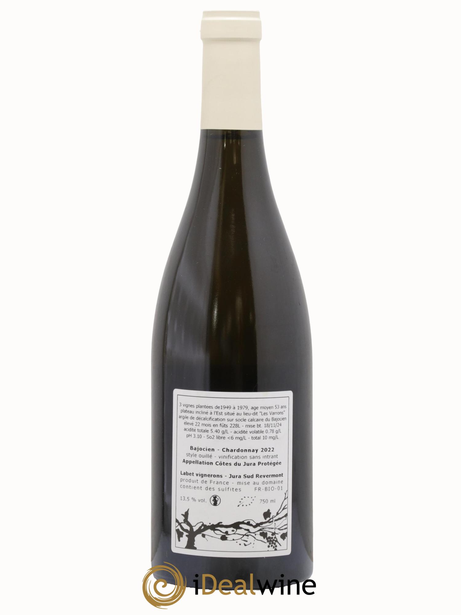 Côtes du Jura Chardonnay Bajocien Romain - Julien - Charline Labet 2022 - Lot de 1 bouteille - 1