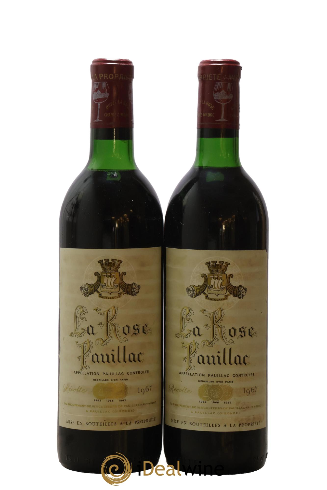 La Rose Pauillac 1967 - Lot of 2 bottles - 0