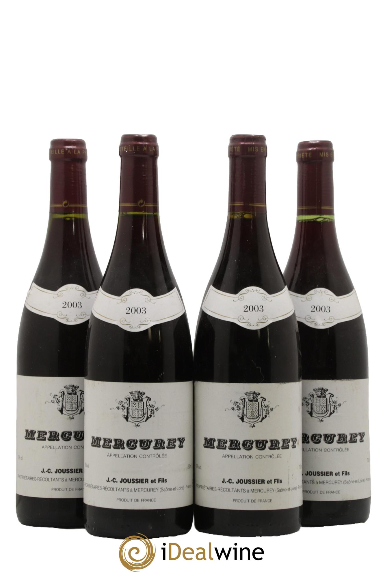 Mercurey J C Joussier Et Fils 2003 - Lot de 4 bouteilles - 0