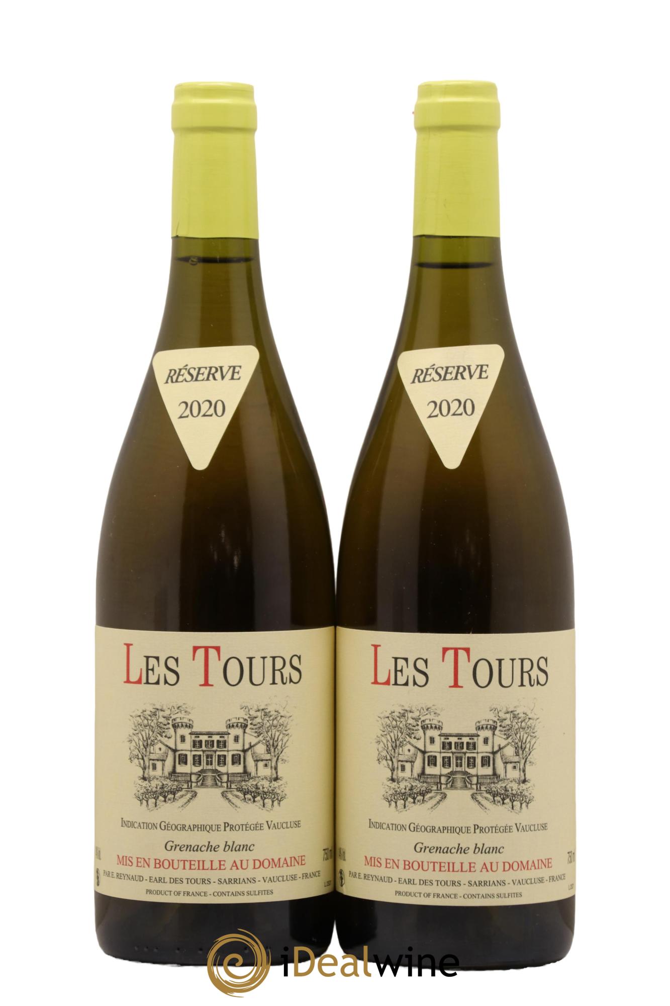 Vaucluse (Vin de Pays de Vaucluse) Les Tours Grenache Blanc Emmanuel Reynaud 2020 - Lot de 2 bouteilles - 0