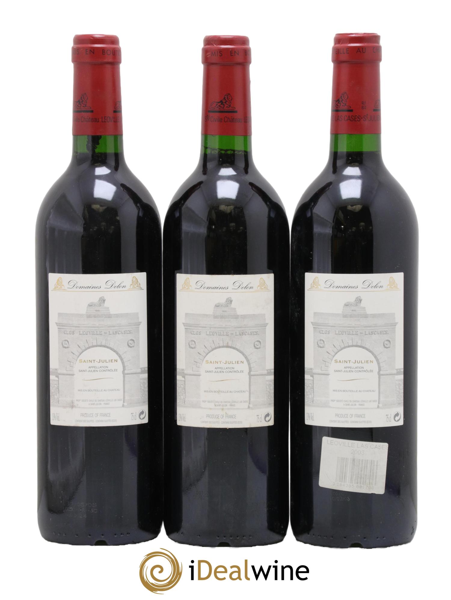 Château Léoville Las Cases 2ème Grand Cru Classé 2003 - Lot de 3 bouteilles - 1