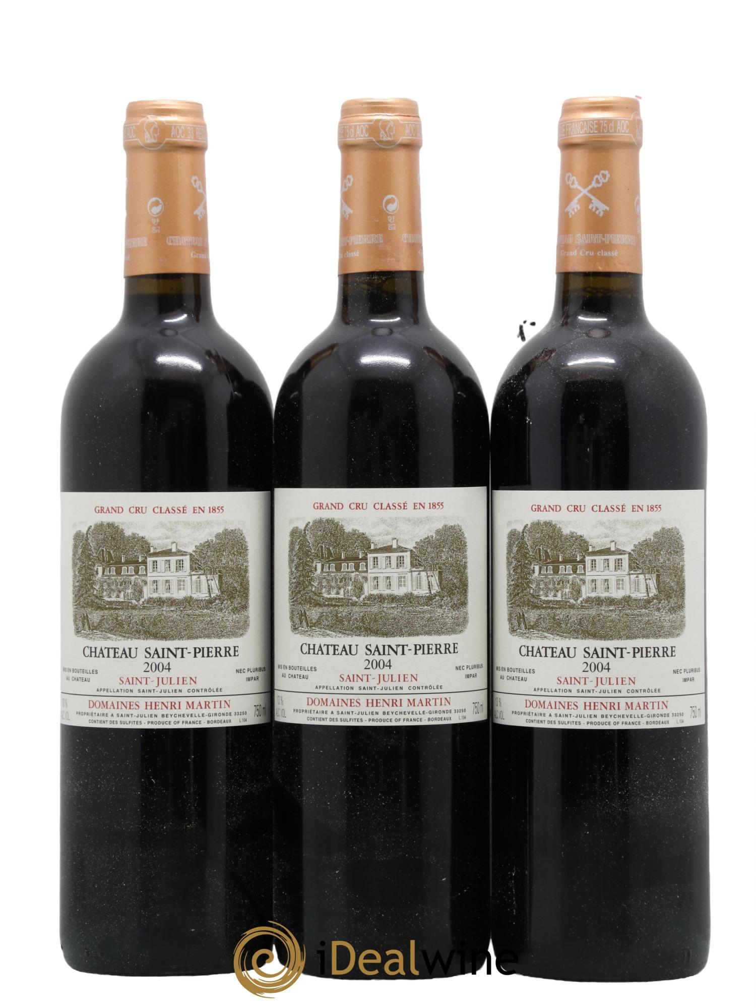 Château Saint-Pierre 4ème Grand Cru Classé 2004 - Lot of 3 bottles - 0
