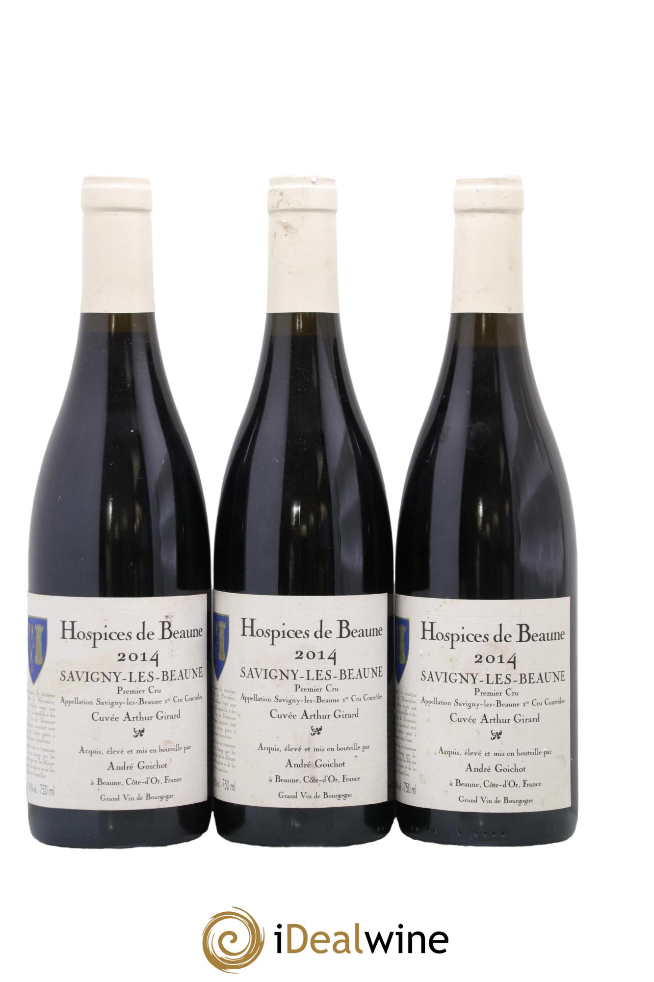 Savigny-lès-Beaune 1er Cru Cuvee Arthur Girard Andre Goichot Hospices De Beaune 2014 - Lot de 3 bouteilles - 0