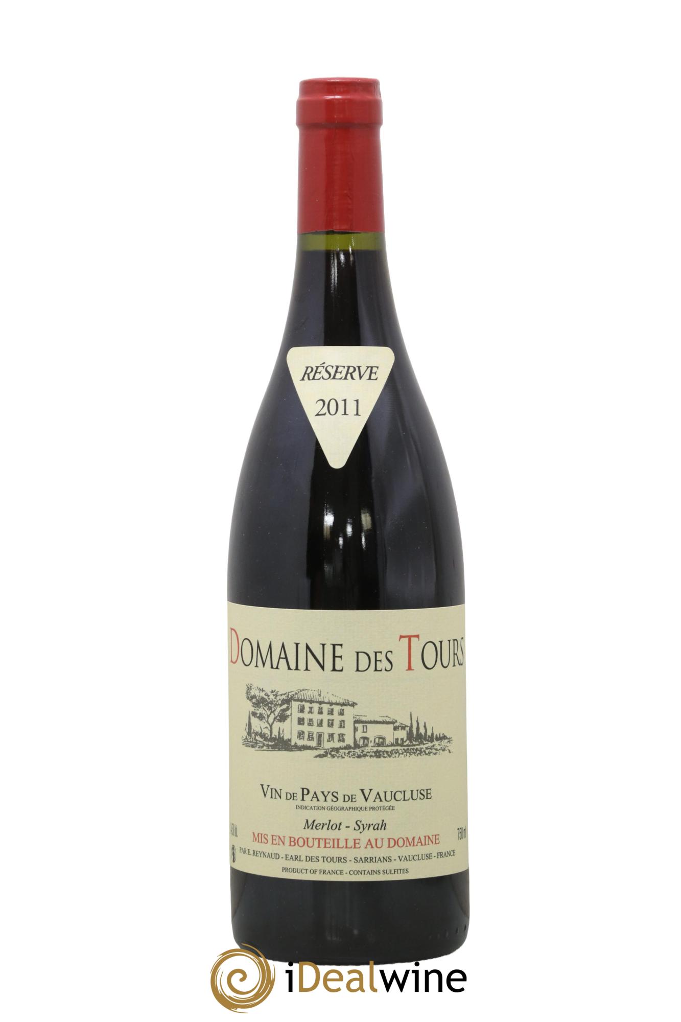 Vaucluse Domaine des Tours Merlot-Syrah Emmanuel Reynaud 2011 - Lot de 1 bouteille - 0