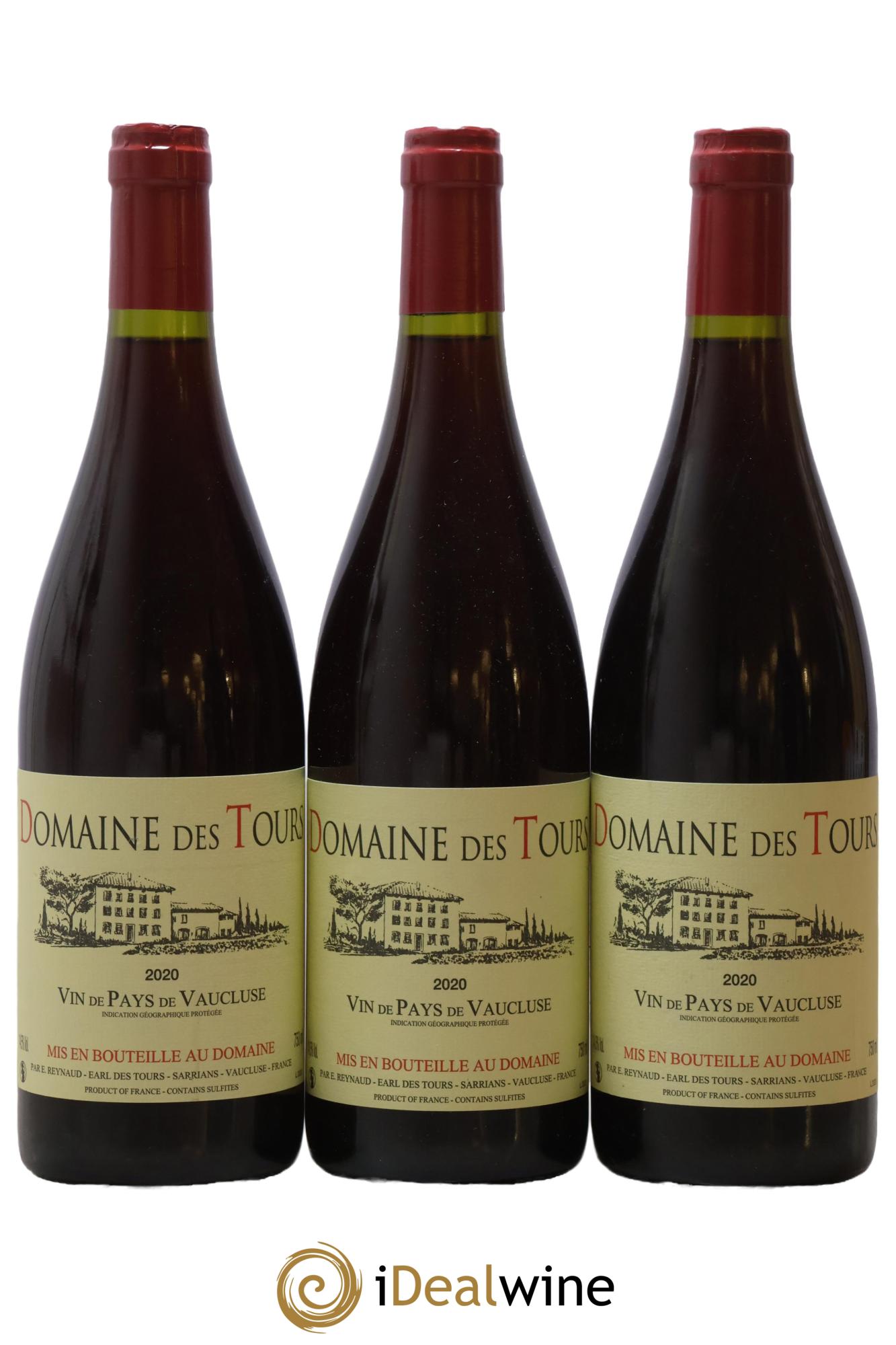 Vaucluse (Vin de Pays de Vaucluse) Domaine des Tours Emmanuel Reynaud 2020 - Lot de 3 bouteilles - 0