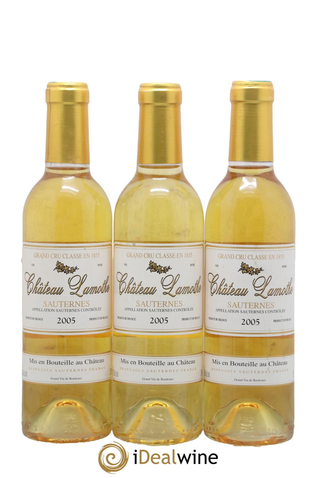 Château Lamothe 2ème Grand Cru Classé 2005 - Posten von 3 Demi-Flaschen - 0