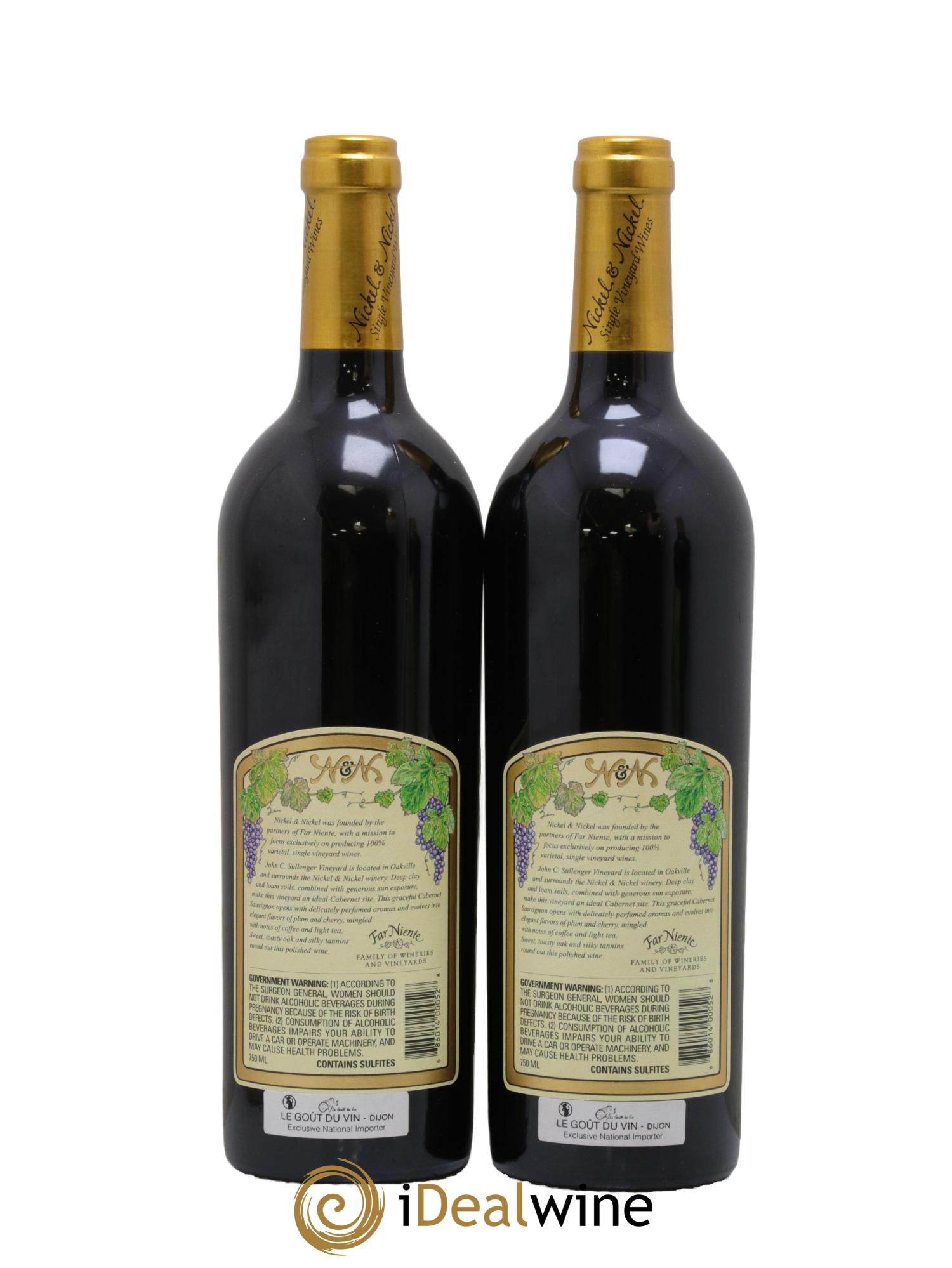 Napa Valley Oakville John Sullenger Cabernet Sauvignon Nickel & Nickel Napa Valley John Sullenger Cabernet Nickel&Nickel 2019 - Lot de 2 bouteilles - 1