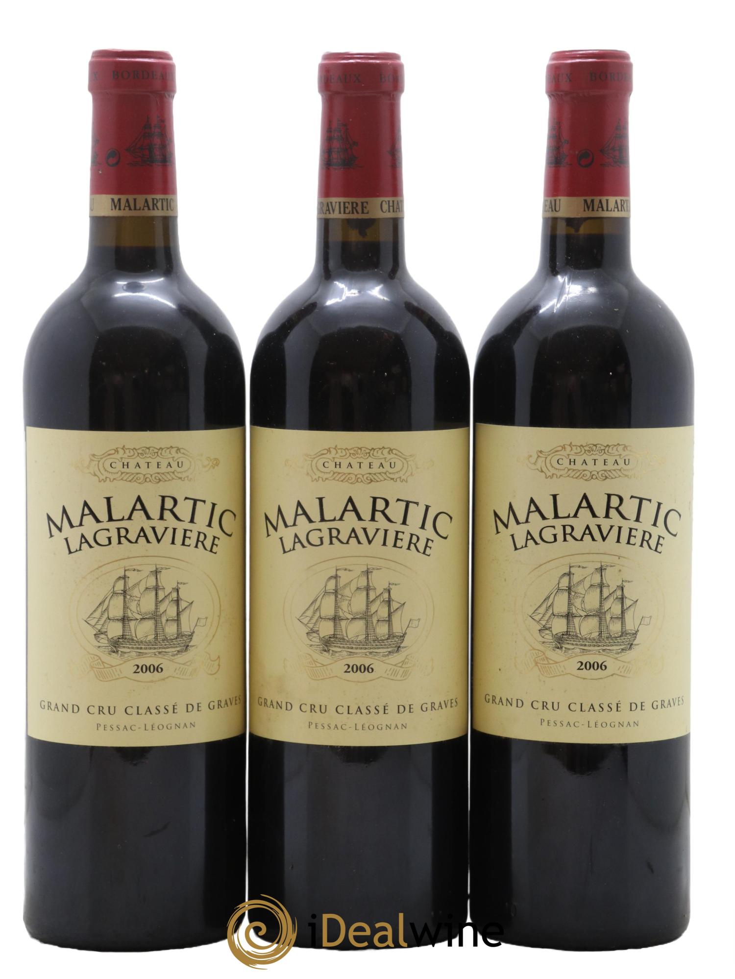 Château Malartic-Lagravière Cru Classé de Graves 2006 - Lot de 3 bouteilles - 0