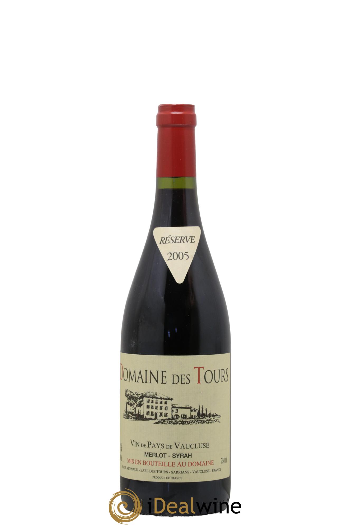 Vaucluse Domaine des Tours Merlot-Syrah Emmanuel Reynaud 2005 - Lot de 1 bouteille - 0