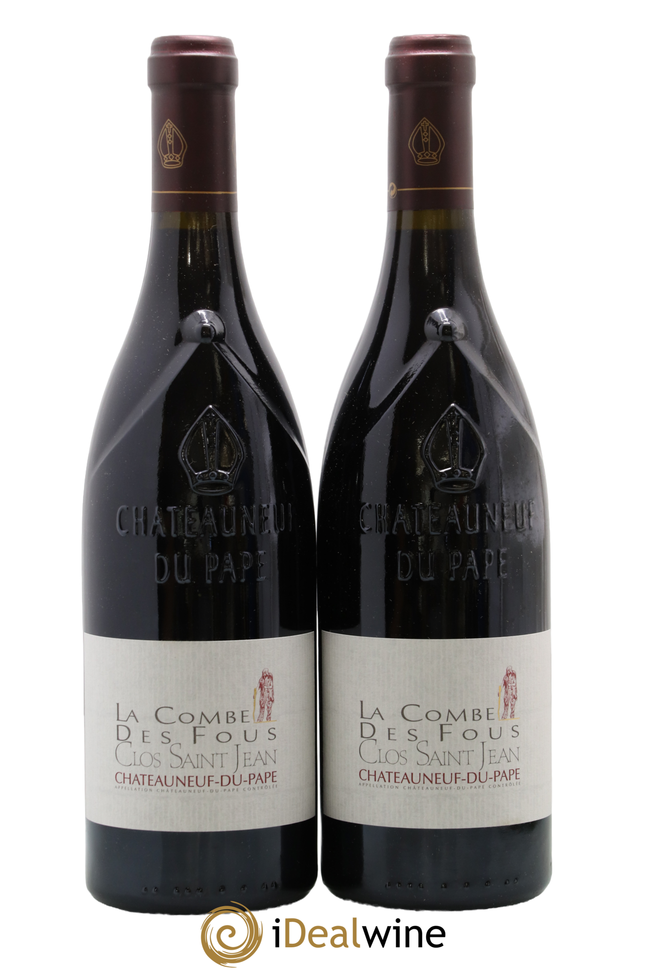 Châteauneuf-du-Pape Clos Saint-Jean La Combe des Fous Pascal et Vincent Maurel 2003 - Lot de 2 bouteilles - 0