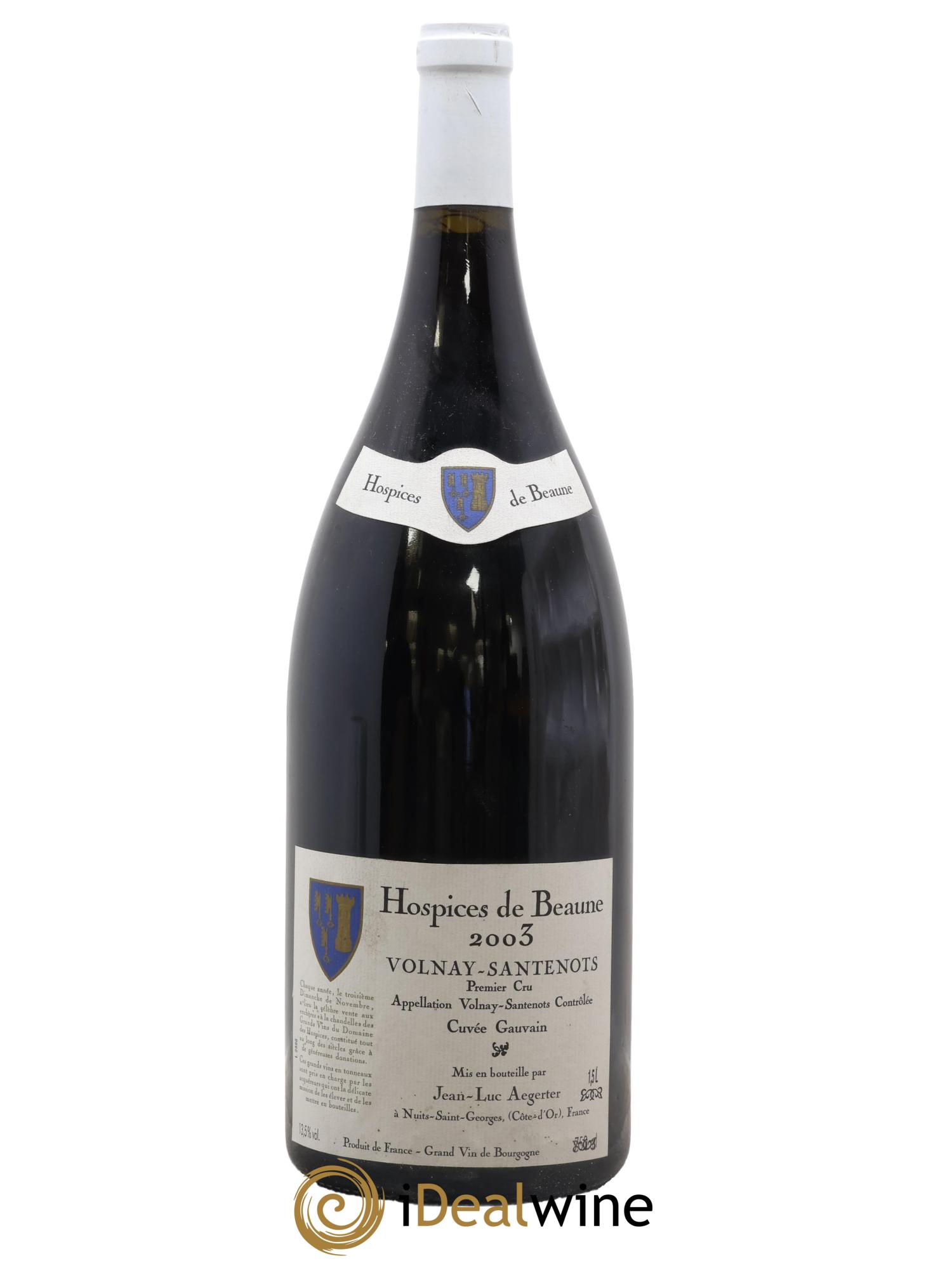 Volnay 1er Cru Santenots Cuvee Gauvain Hospices De Beaune Jean Luc Aegerter 2003 - Posten von 1 Magnum - 0