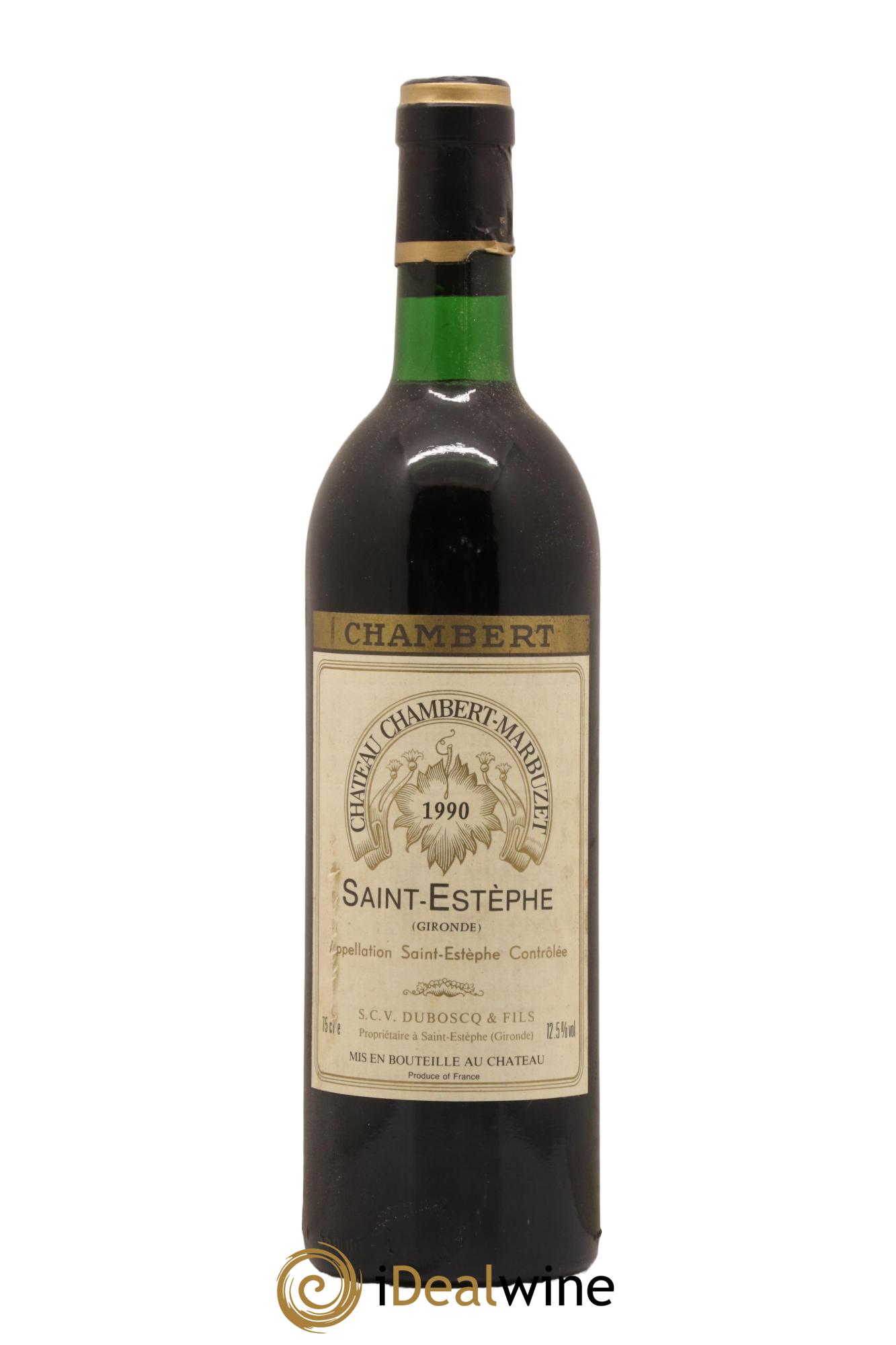 Château Chambert-Marbuzet Cru Bourgeois 1990 - Lot de 1 bouteille - 0