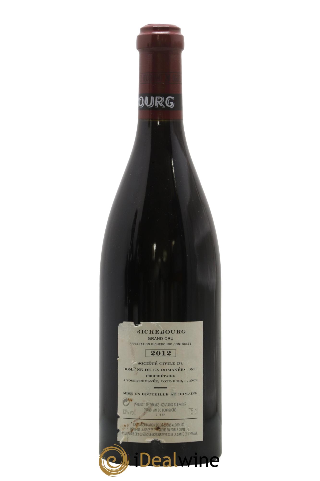 Richebourg Grand Cru Domaine de la Romanée-Conti 2012 - Lotto di 1 bottiglia - 1