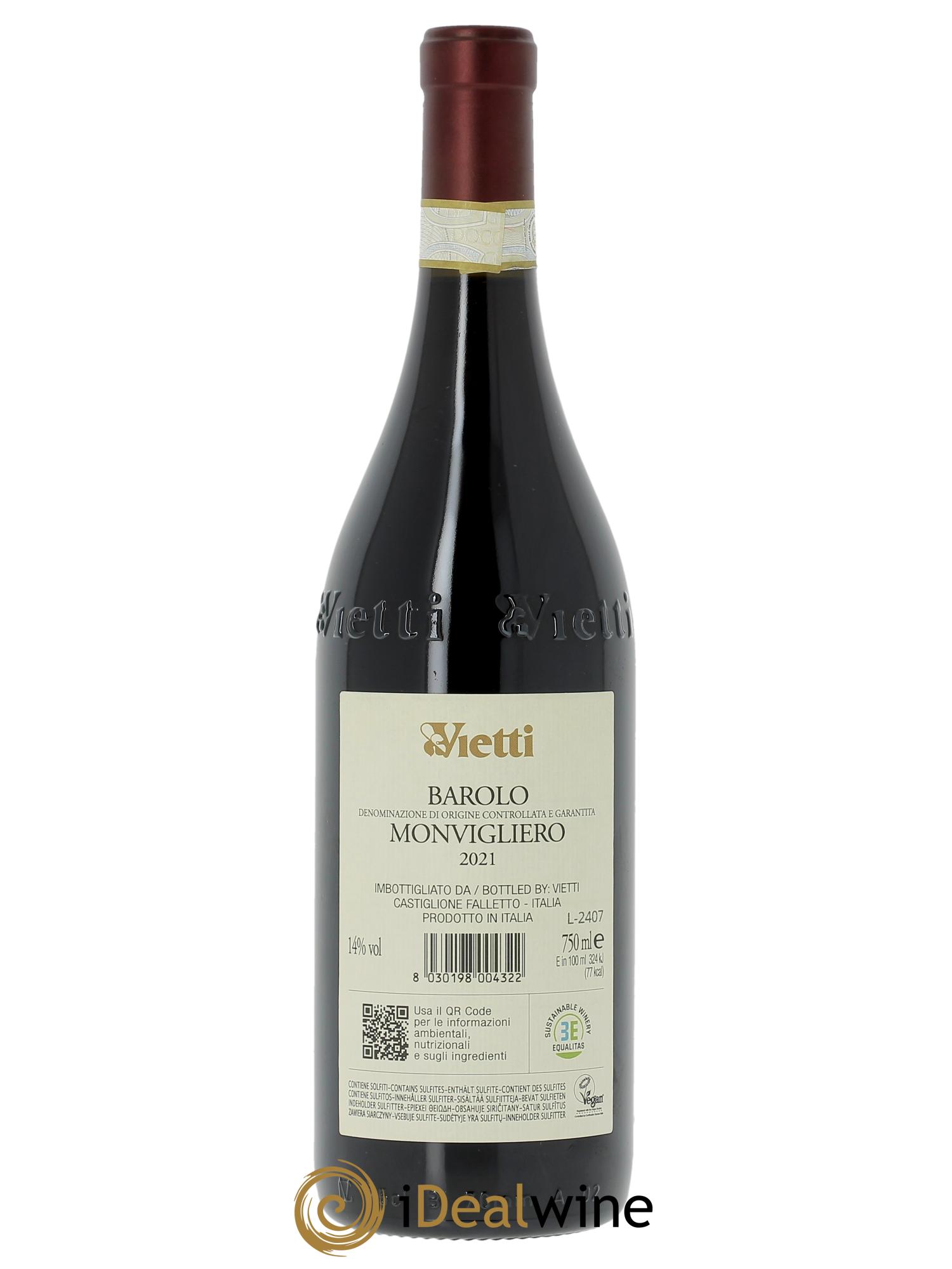 Barolo DOCG Monvigliero Vietti  2021 - Lot of 1 bottle - 1