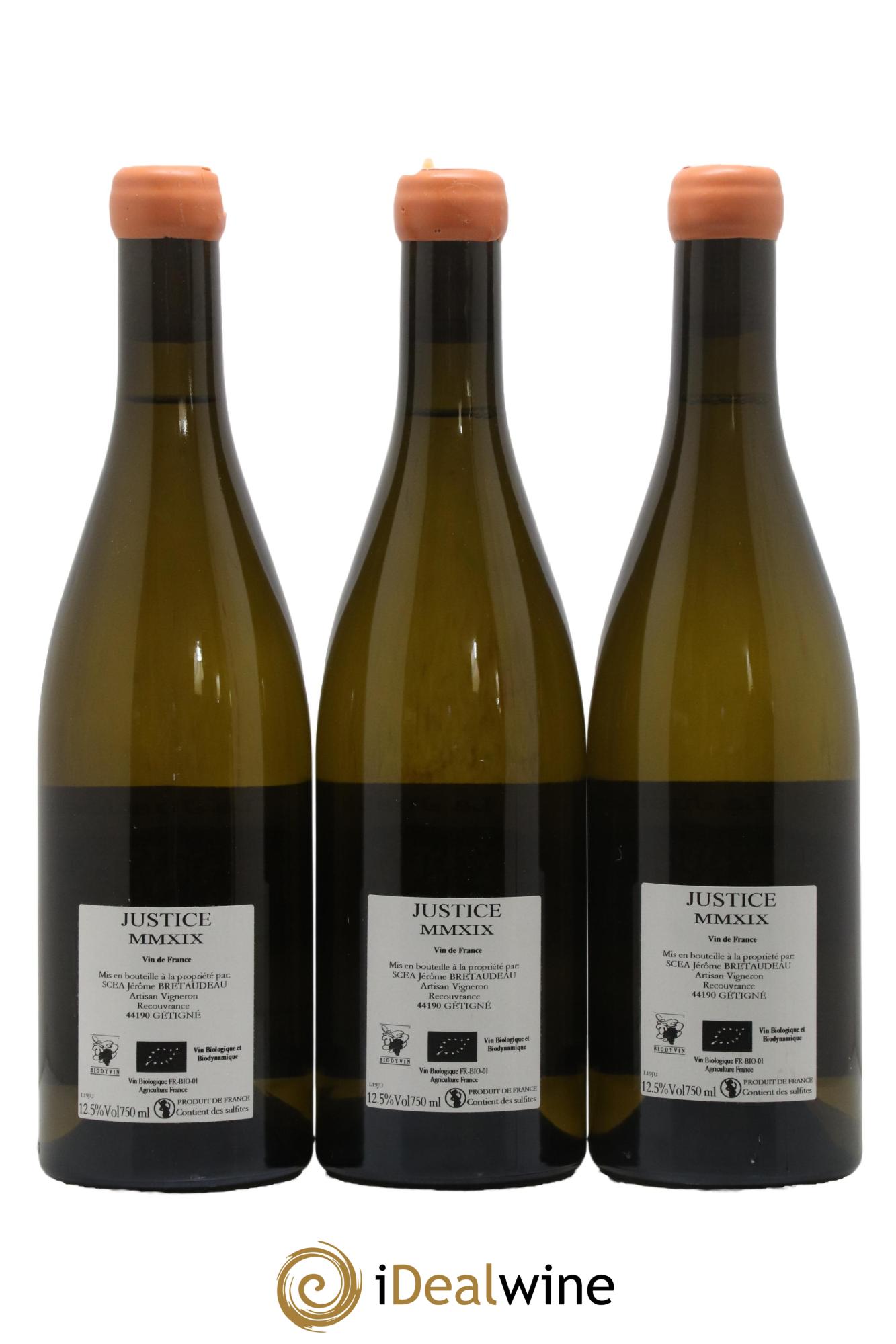 Vin de France La Justice Jérôme Bretaudeau - Domaine de Bellevue  2019 - Lot de 3 bouteilles - 1