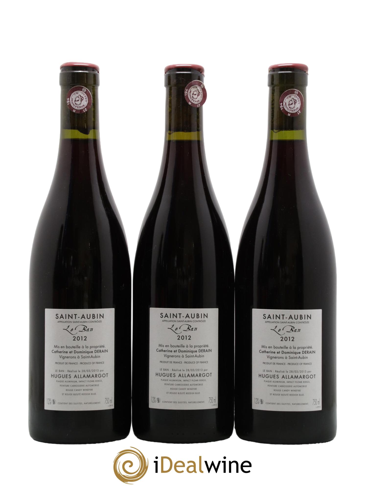 Saint-Aubin Le Ban Catherine et Dominique Derain 2012 - Lot de 6 bouteilles - 4
