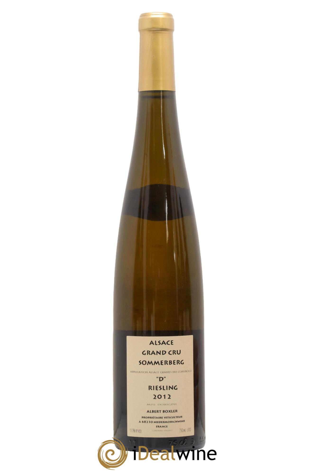Alsace Riesling Grand Cru Sommerberg D Albert Boxler 2012 - Lot de 1 bouteille - 1