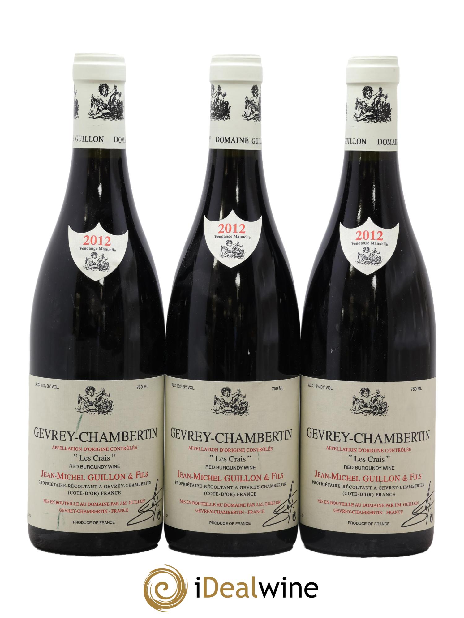 Gevrey-Chambertin Les Crais Jean-Michel Guillon 2012 - Posten von 3 Flaschen - 0