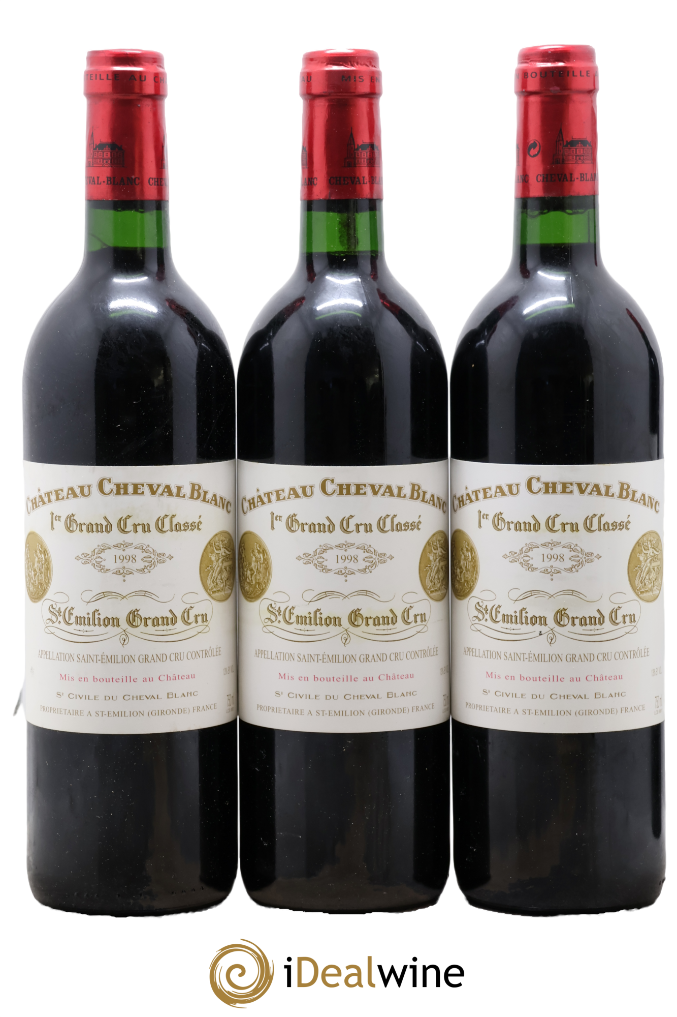 Château Cheval Blanc 1er Grand Cru Classé A 1998 - Posten von 3 Flaschen - 0