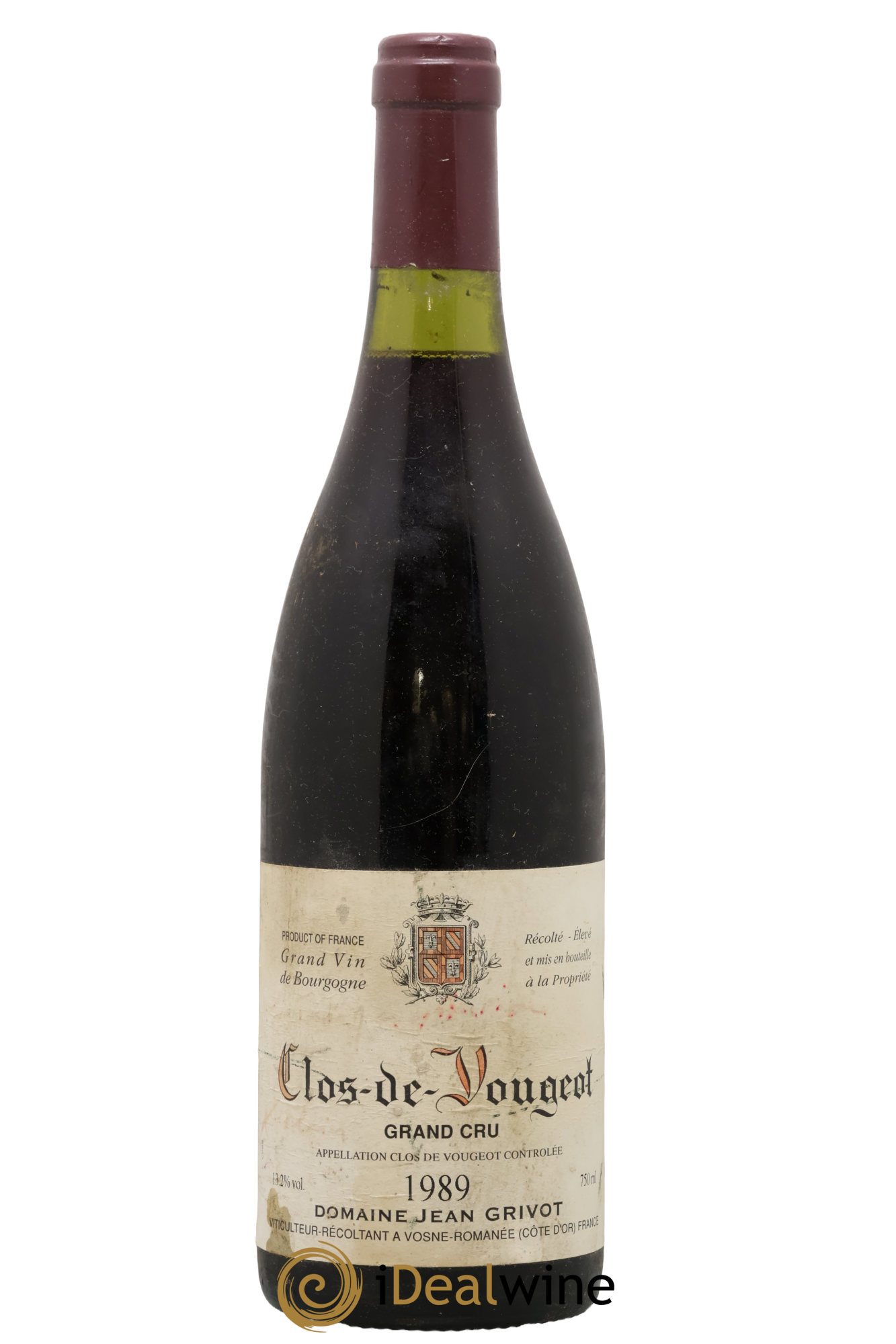 Clos de Vougeot Grand Cru Jean Grivot 1989 - Lot de 1 bouteille - 0
