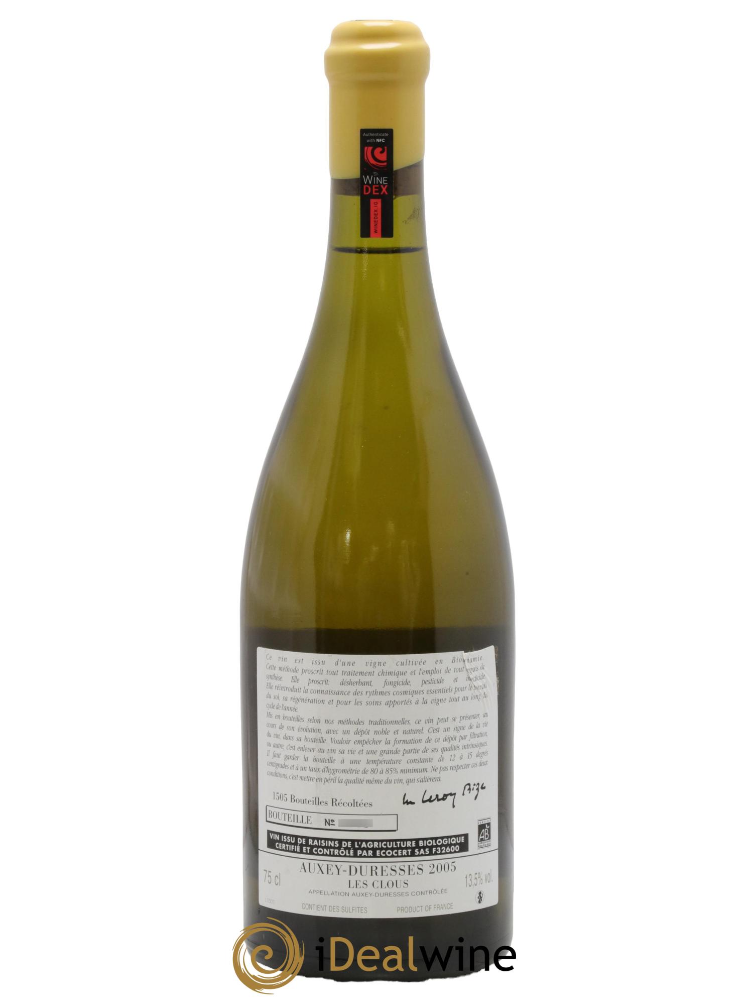 Auxey-Duresses Les Clous d'Auvenay (Domaine) 2005 - Lot de 1 bouteille - 1