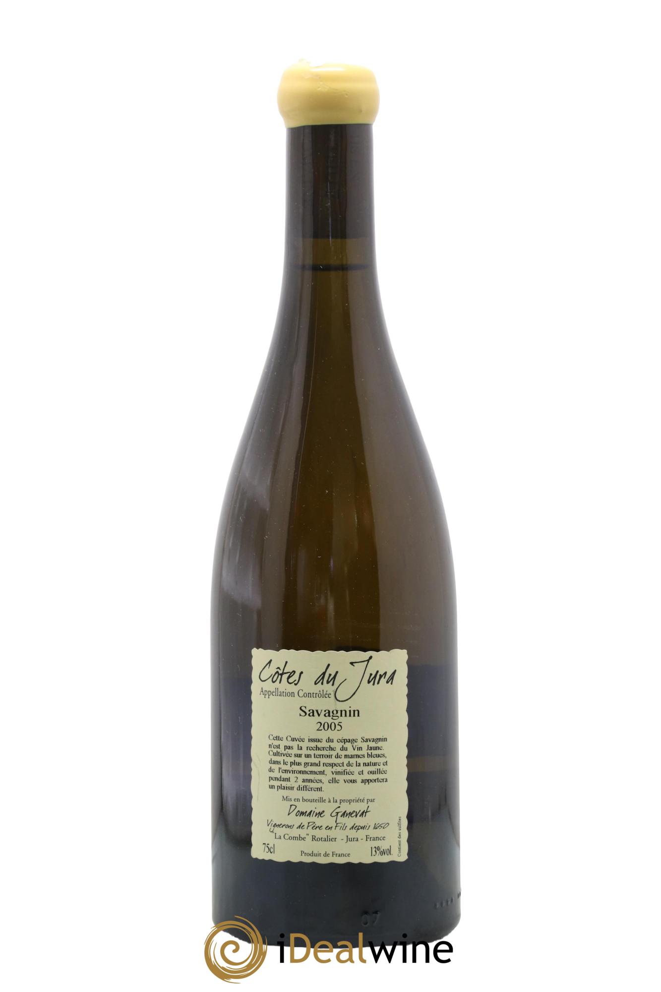 Côtes du Jura Cuvée Privilège Savagnin Ouillé Domaine Ganevat 2005 - Lot de 1 bouteille - 1