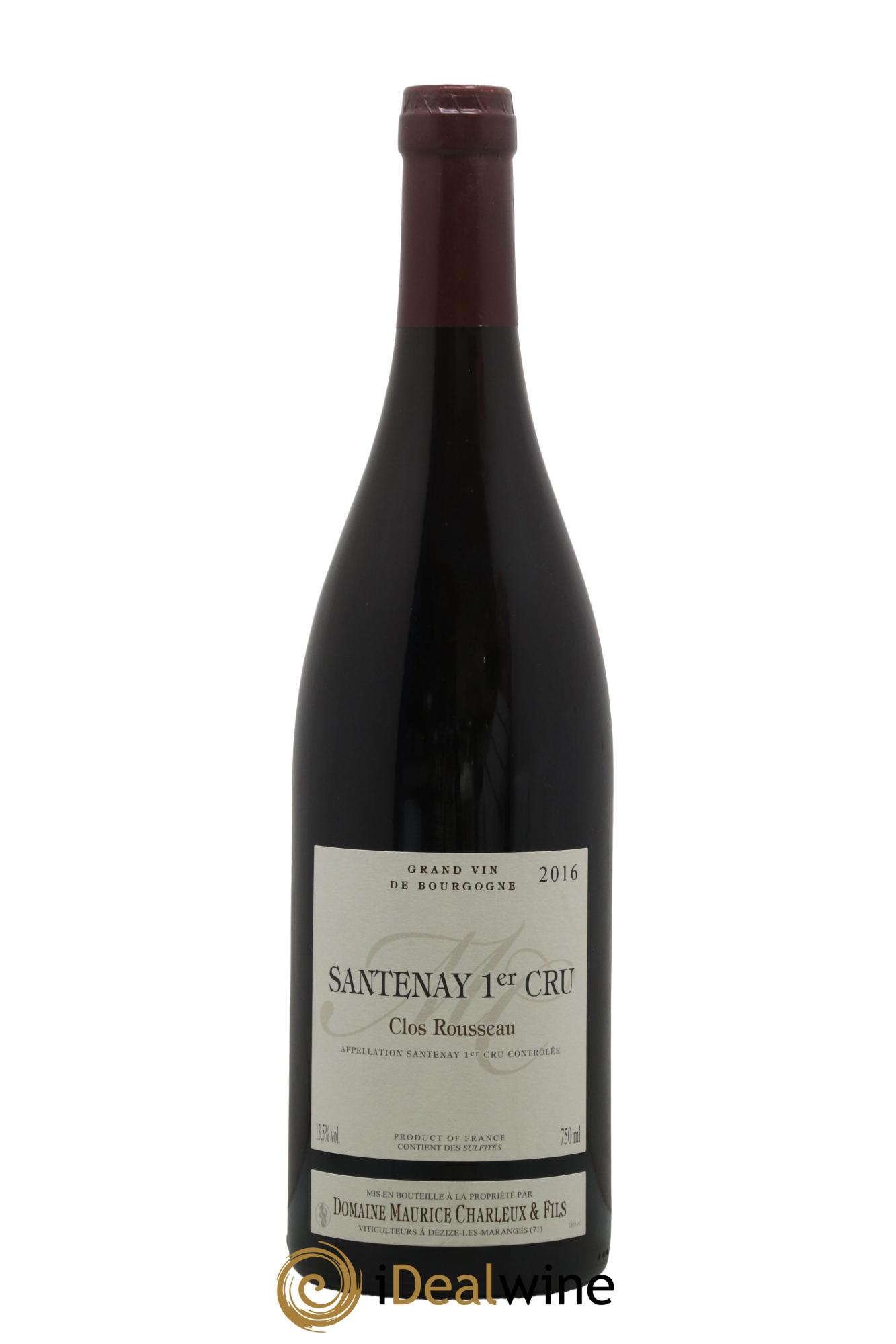 Santenay 1er Cru Clos Rousseau Domaine Maurice Charleux 2016 - Lot de 1 bouteille - 0