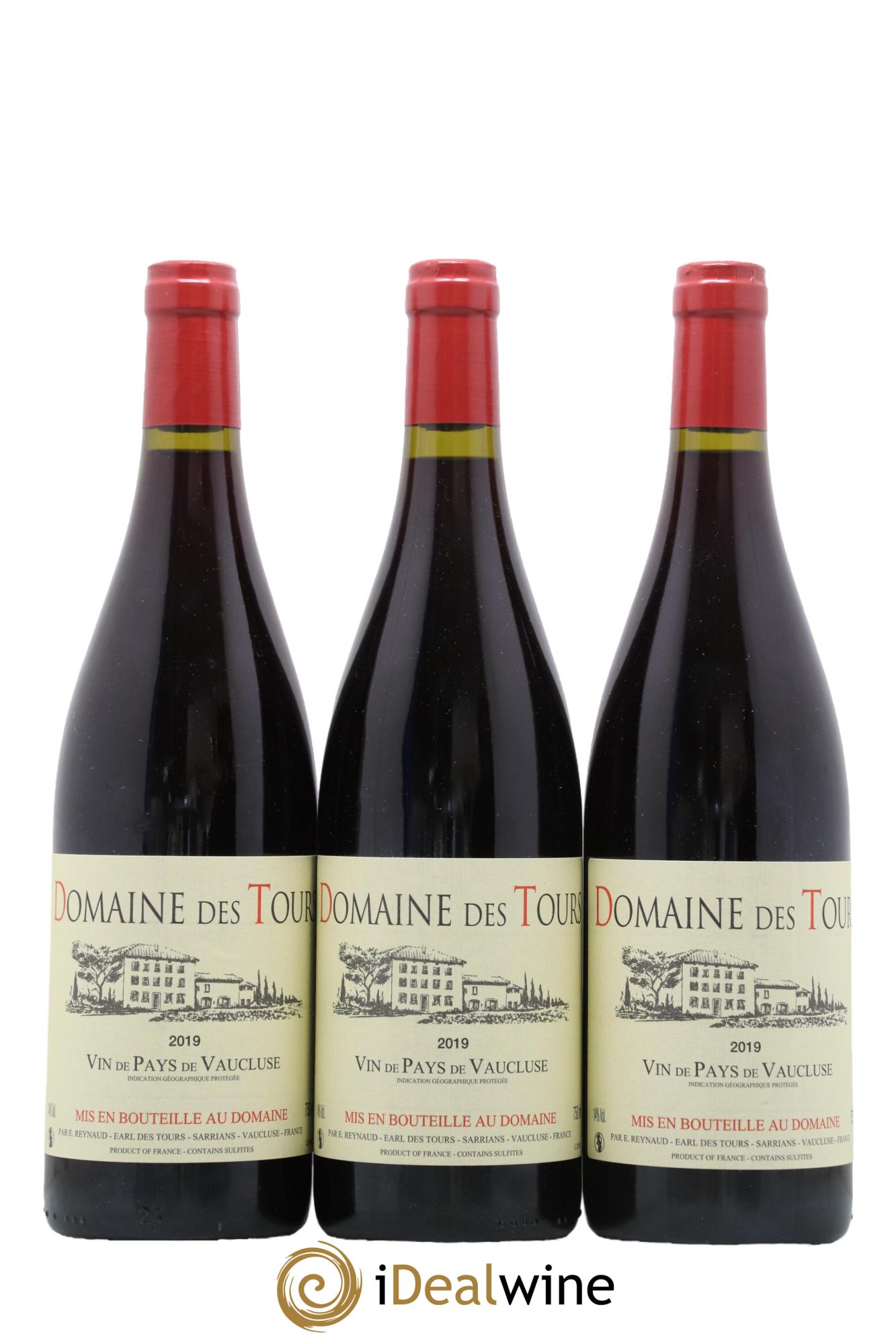 Vaucluse (Vin de Pays de Vaucluse) Domaine des Tours Emmanuel Reynaud 2019 - Lot de 3 bouteilles - 0