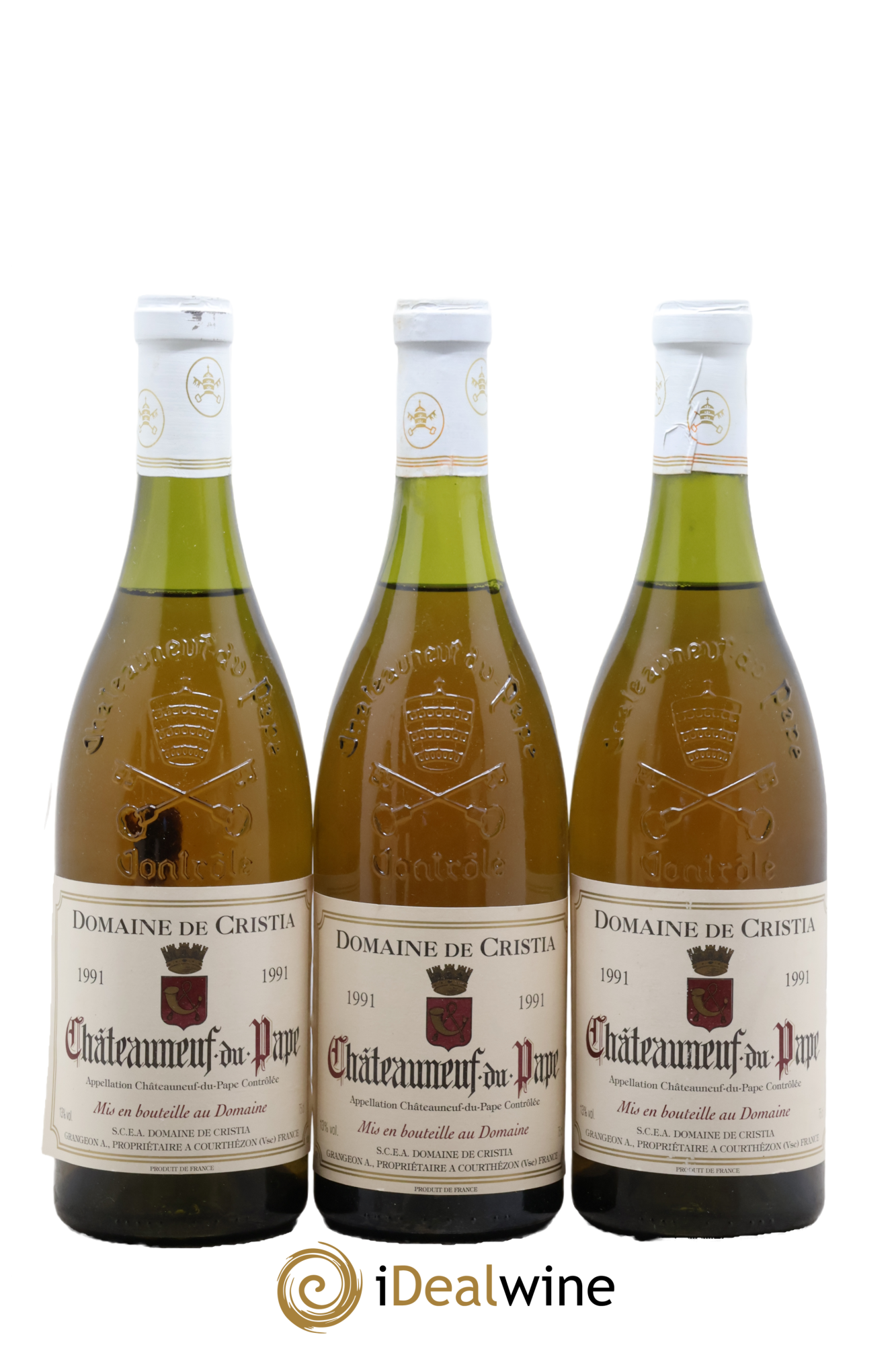 Châteauneuf-du-Pape Domaine de Cristia 1991 - Lotto di 3 bottiglie - 0