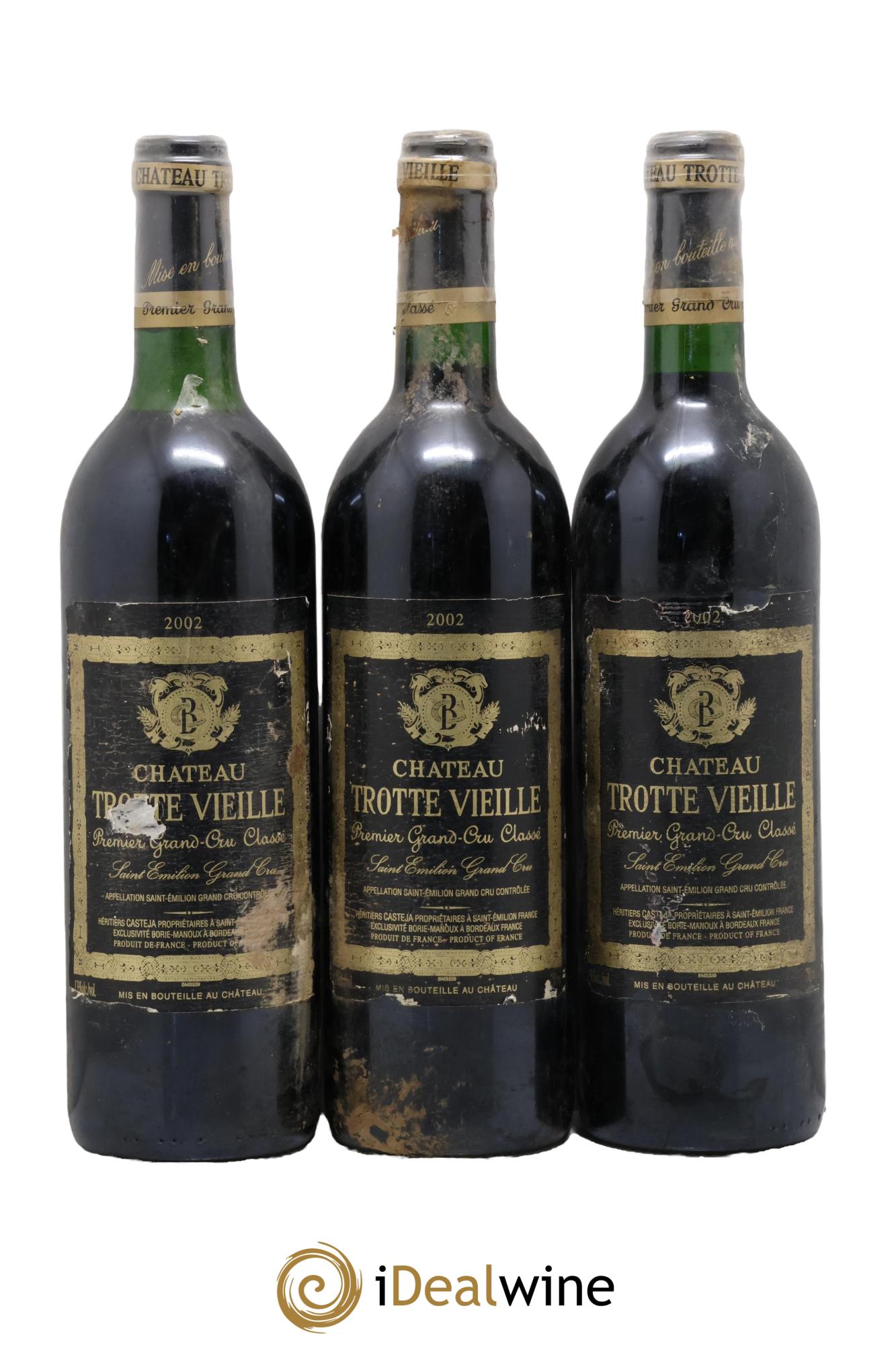 Château Trotte Vieille 1er Grand Cru Classé B 2002 - Posten von 3 Flaschen - 0