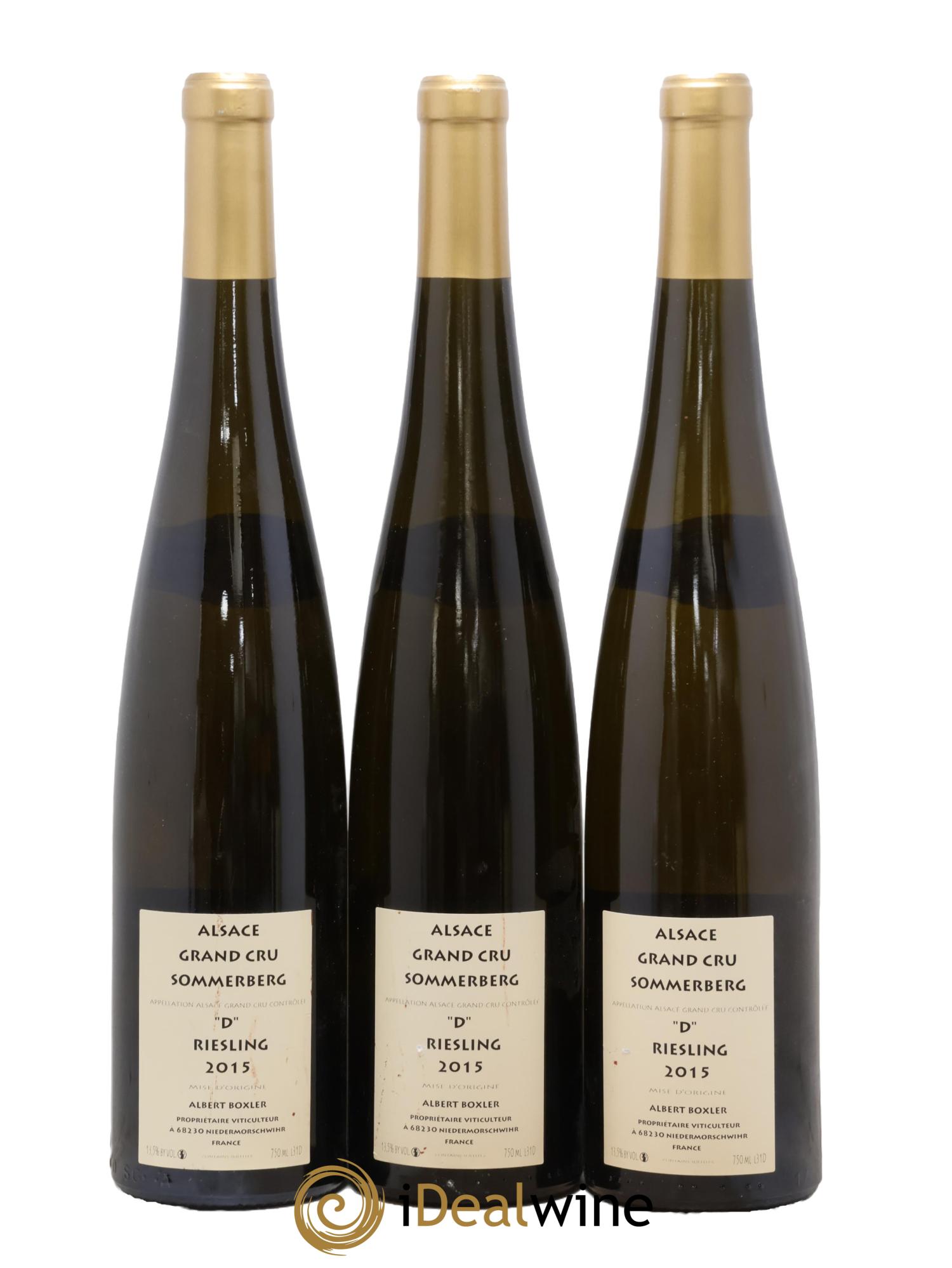 Alsace Riesling Grand Cru Sommerberg D Albert Boxler 2015 - Lot de 3 bouteilles - 1