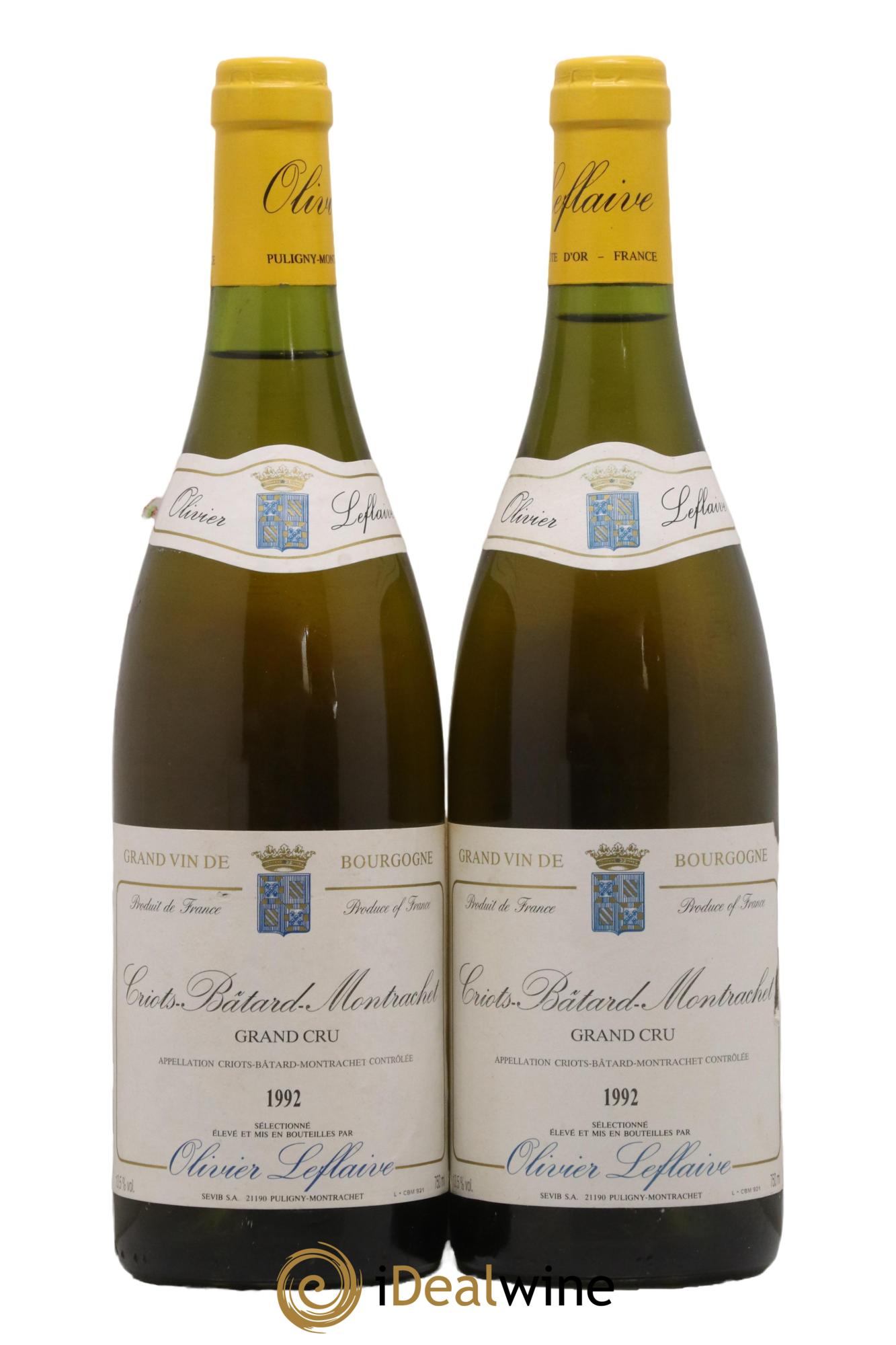 Criots-Bâtard-Montrachet Grand Cru Olivier Leflaive 1992 - Lotto di 2 bottiglie - 0
