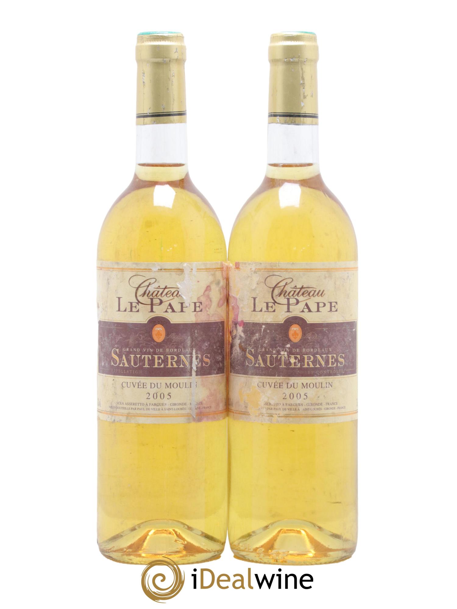 Sauternes Moulin Château Le Pape 2005 - Lotto di 2 bottiglie - 0