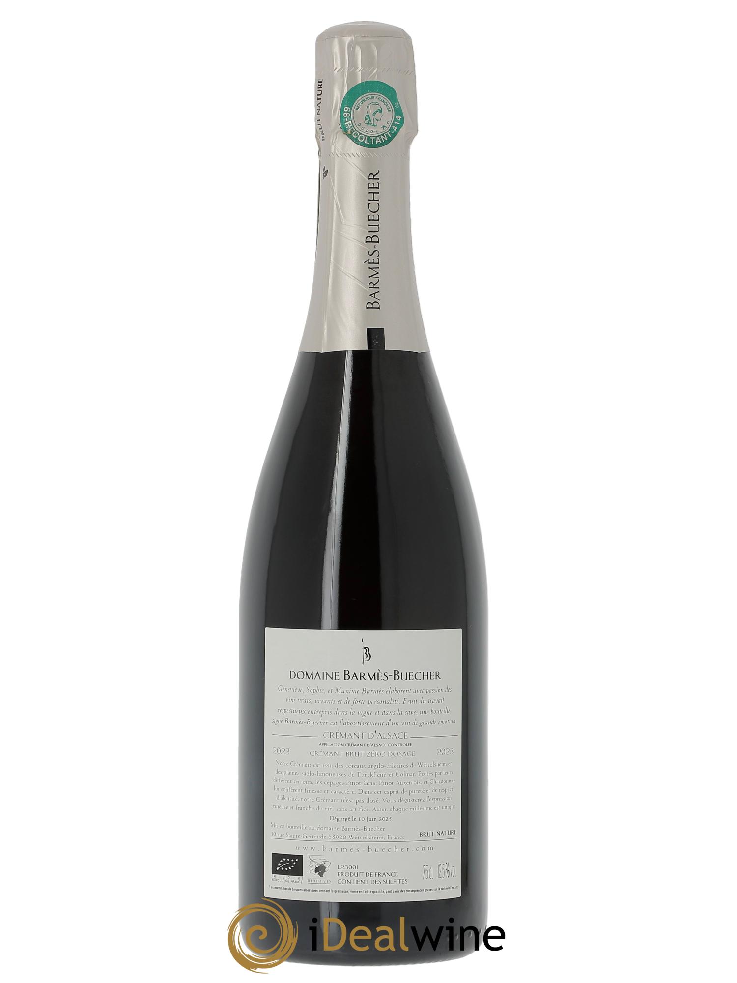 Crémant d'Alsace Brut Nature Barmes-Buecher  2023 - Lotto di 1 bottiglia - 1