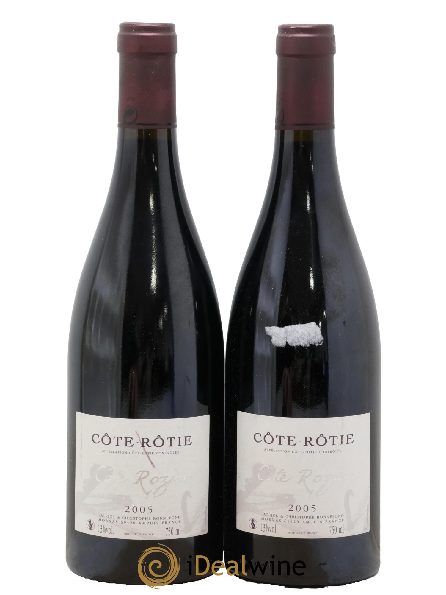 Côte-Rôtie Côte Rozier Domaine Bonnefond 2005 - Lot de 2 bouteilles - 0