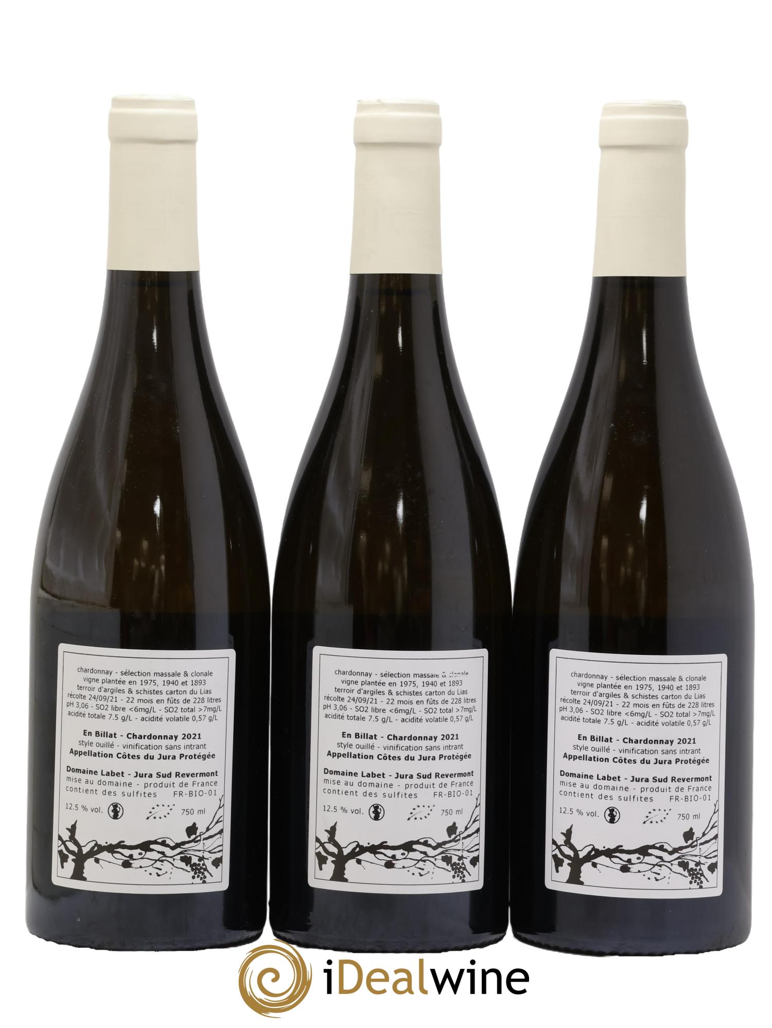 Côtes du Jura Chardonnay En Billat Labet (Domaine) 2021 - Lot de 3 bouteilles - 1