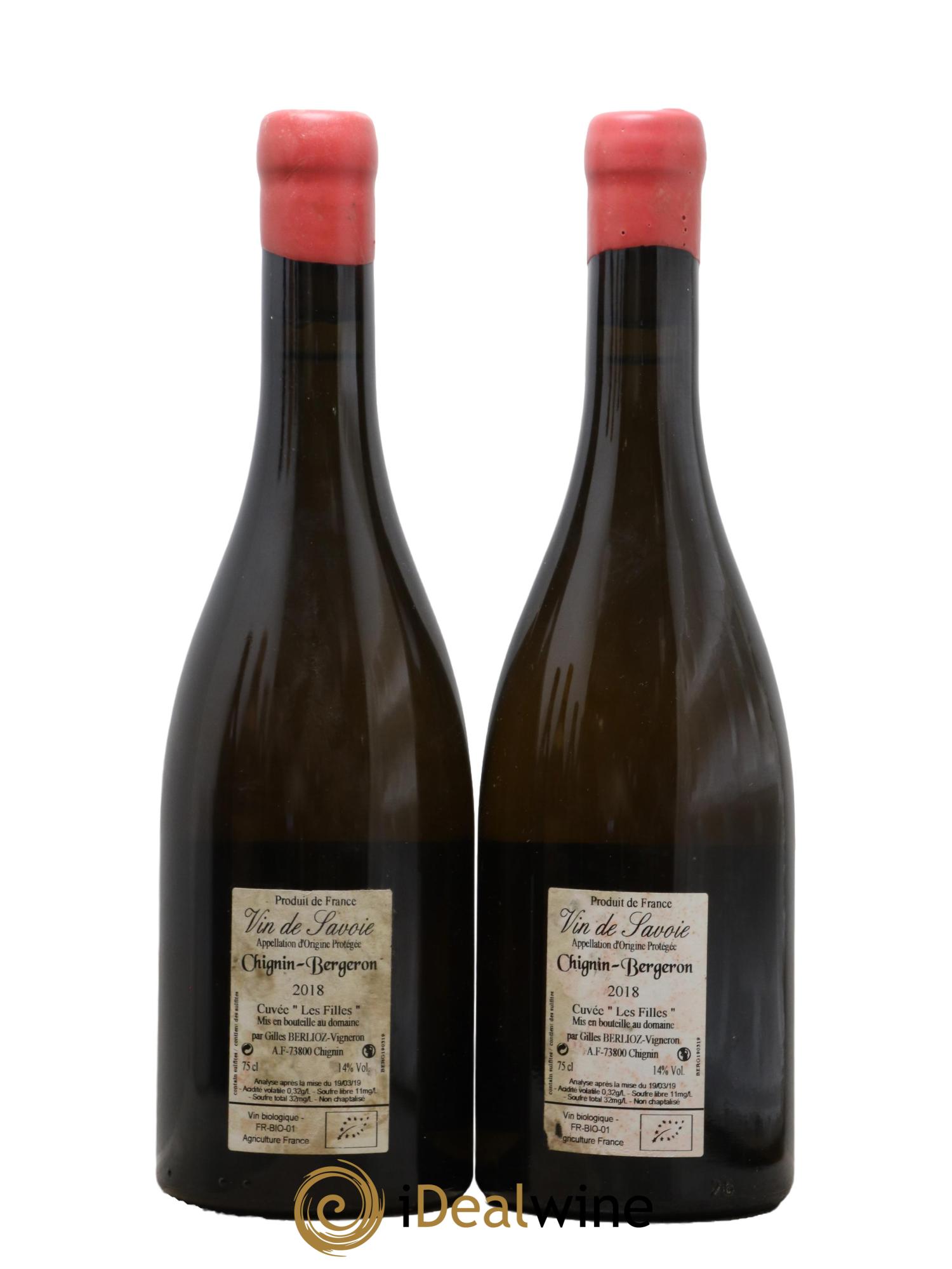 Vin de Savoie Chignin-Bergeron Les Filles Gilles Berlioz 2018 - Posten von 2 Flaschen - 1