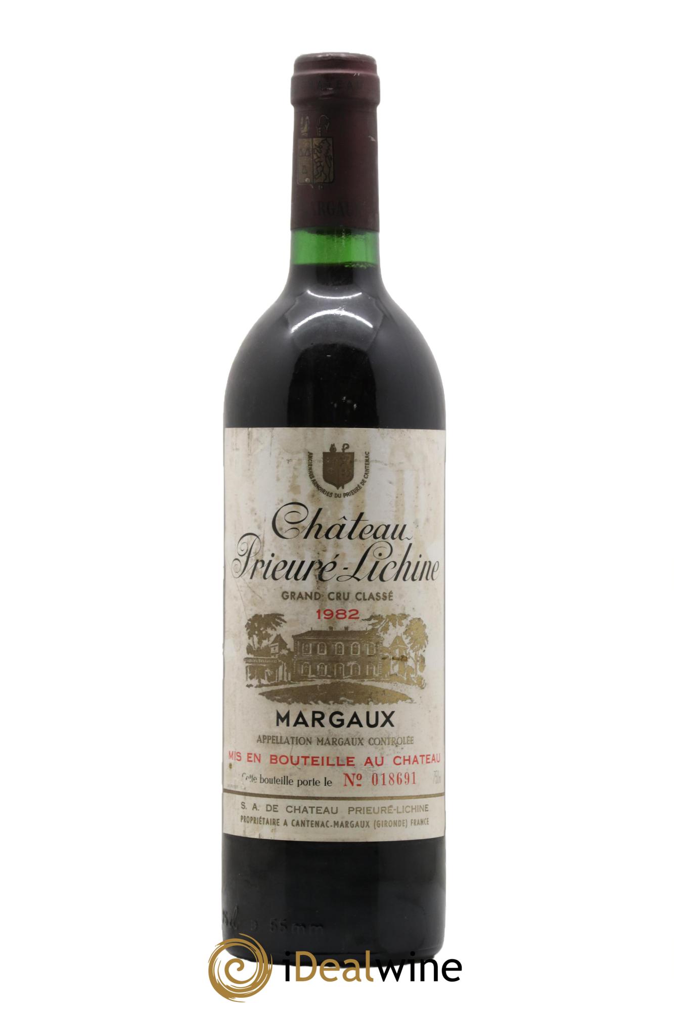 Château Prieuré Lichine 4ème Grand Cru Classé 1982 - Lot de 1 bouteille - 0