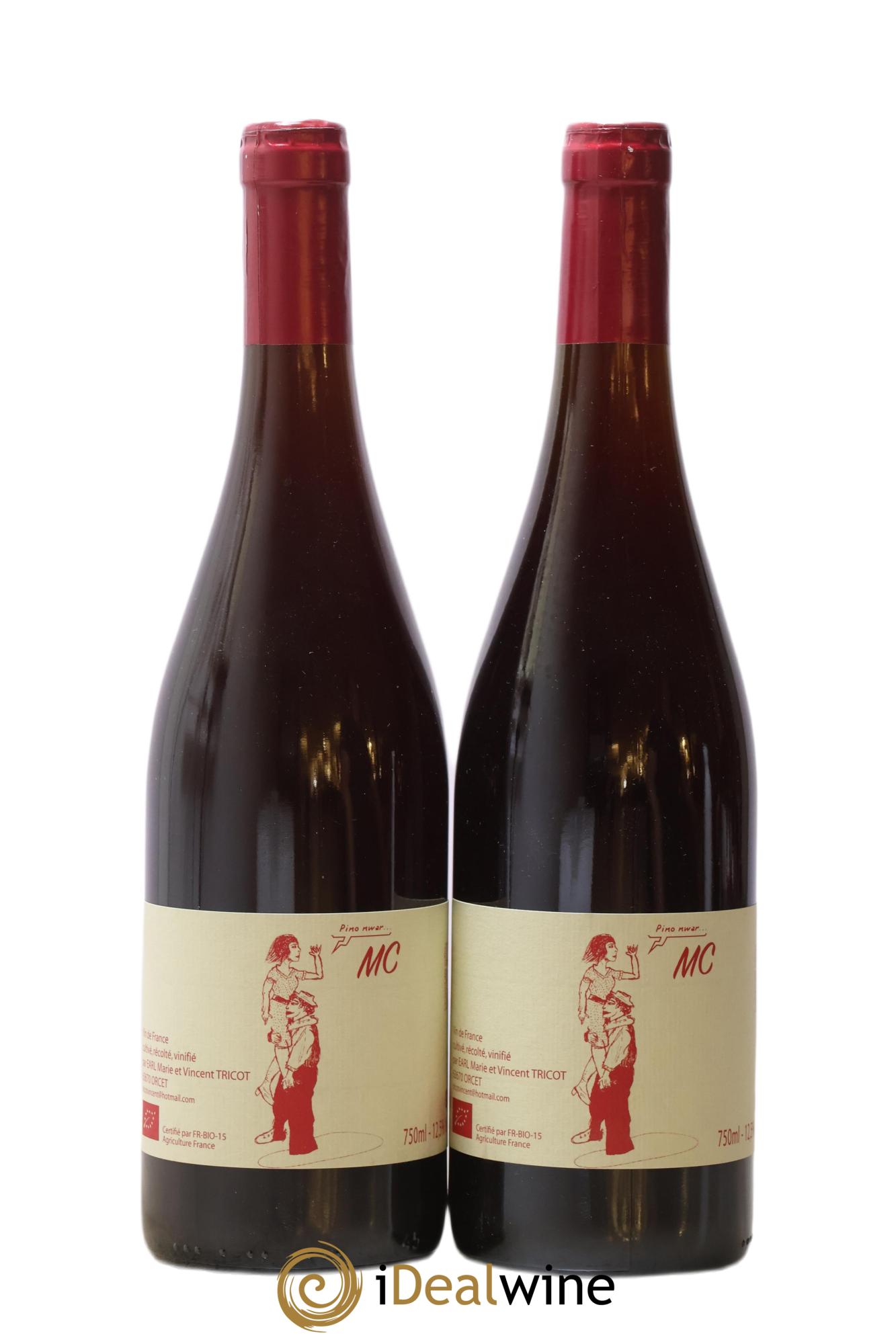 Vin de France MC Pinot Noir Vincent et Marie Tricot 2022 - Lot de 2 bouteilles - 0
