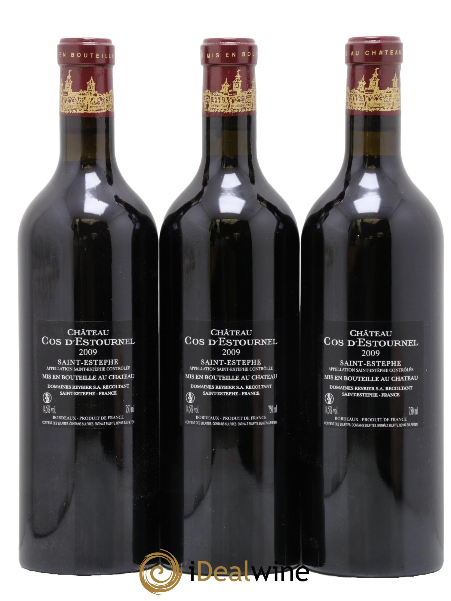 Cos d'Estournel 2ème Grand Cru Classé 2009 - Posten von 3 Flaschen - 1